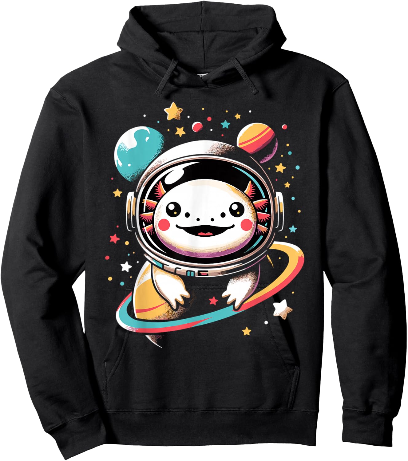 Cute Space Axolotl Kawaii Anime Space Hoodie - Hoodie | Black