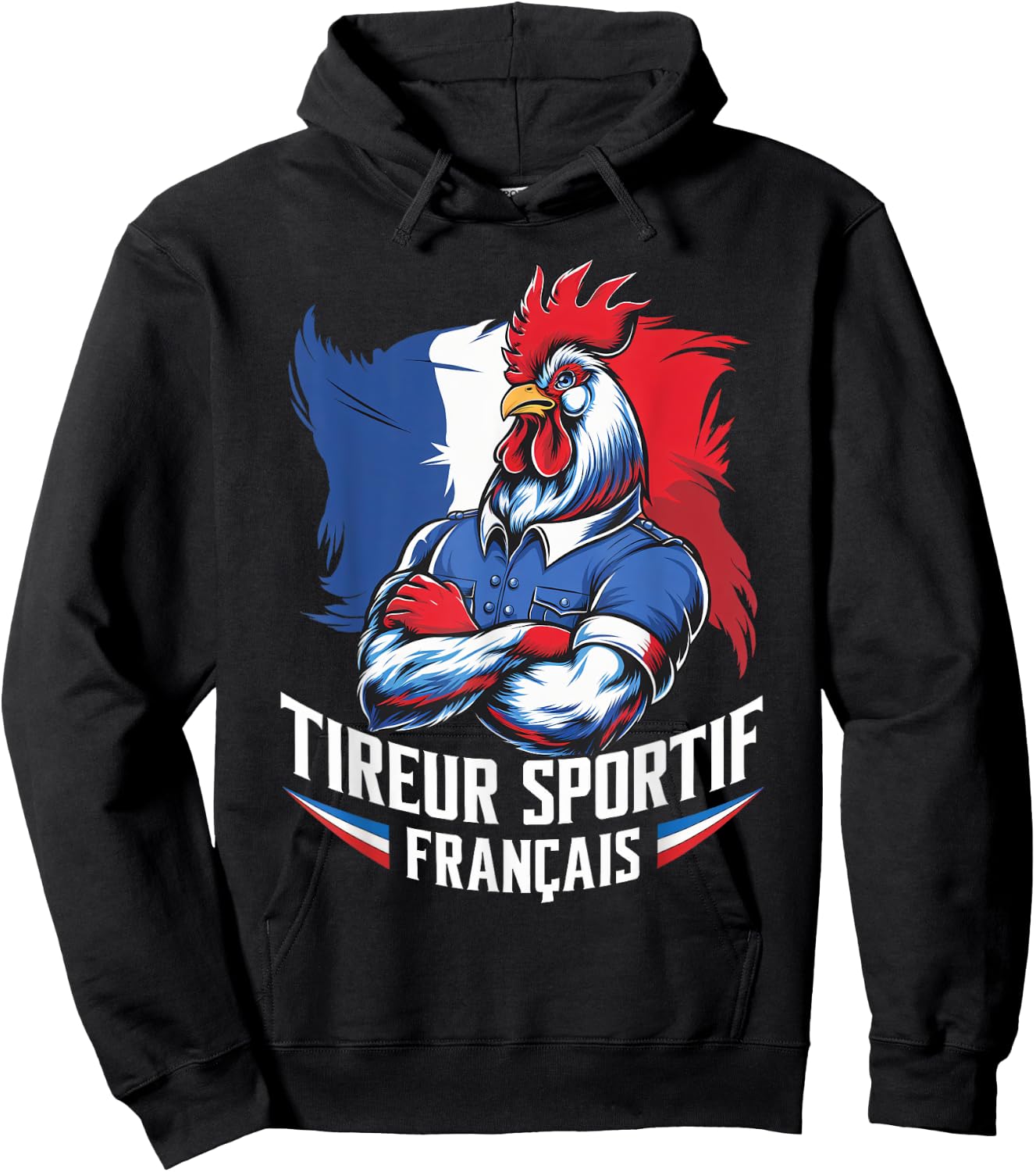 French Sporty Shooter, Shooting Stand Humor Airsoft Pride , Black, S Hoodie - Hoodie | Black