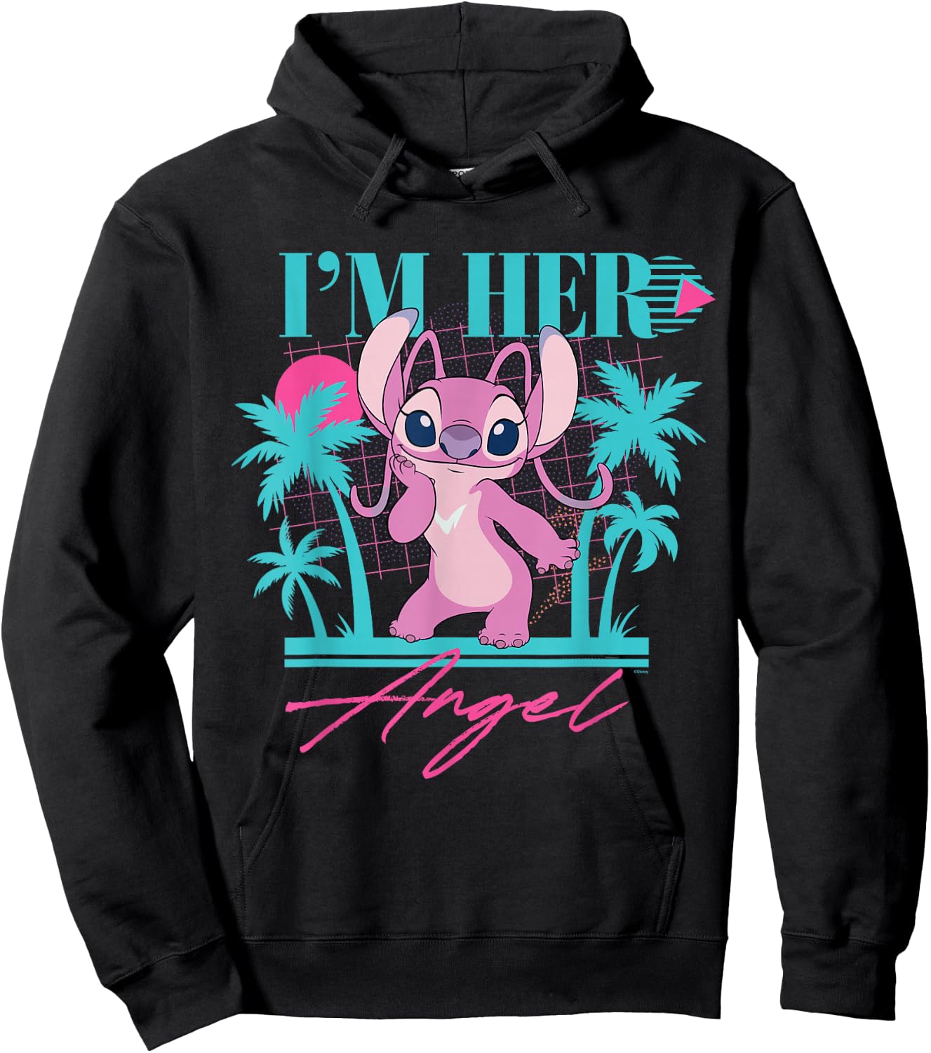 Disney Stitch Retro ’90s Couples Matching I’m Her Angel Hoodie - Hoodie | Black