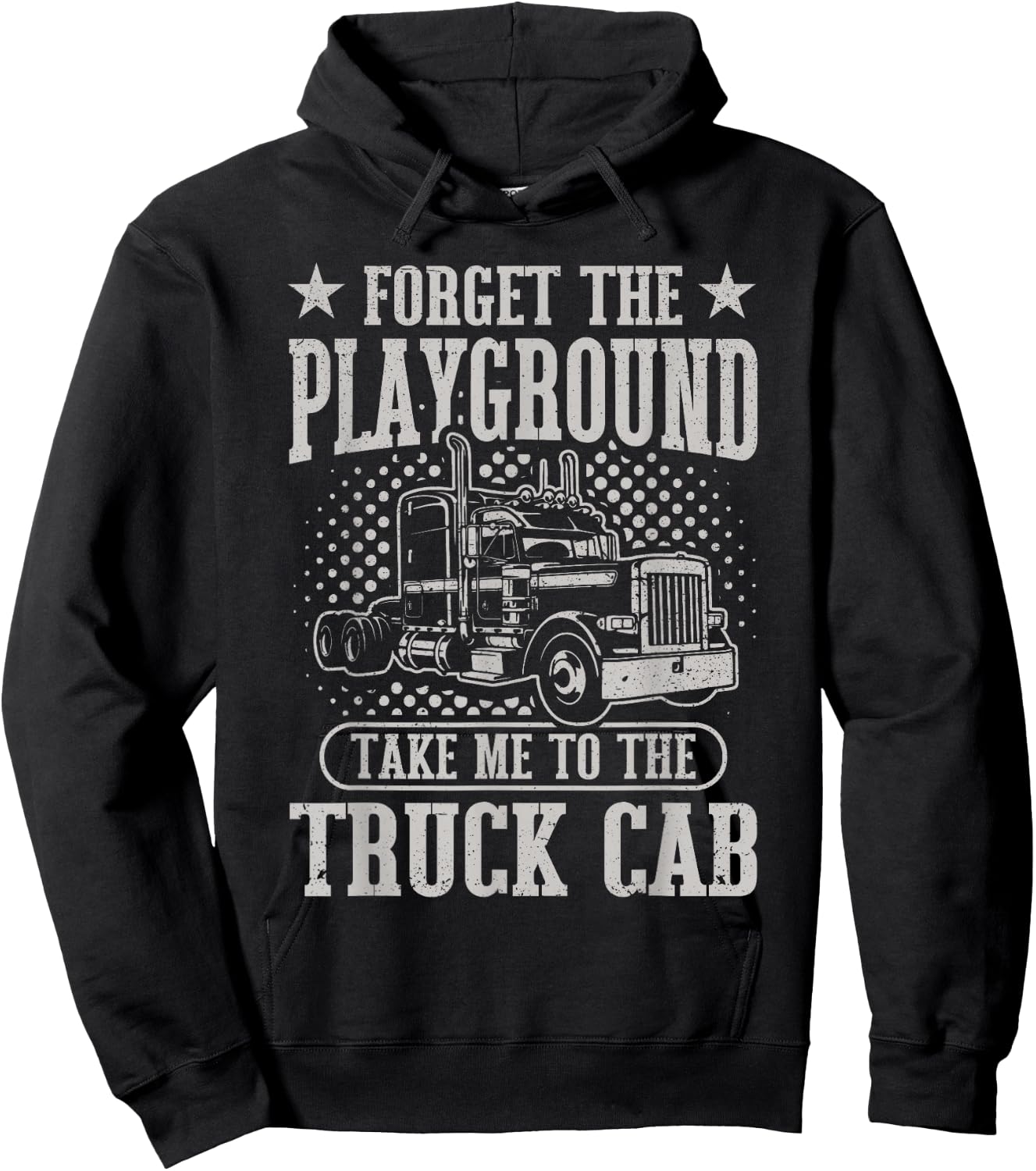 Toddler Semi Truck Boys Hoodie - Hoodie | Black