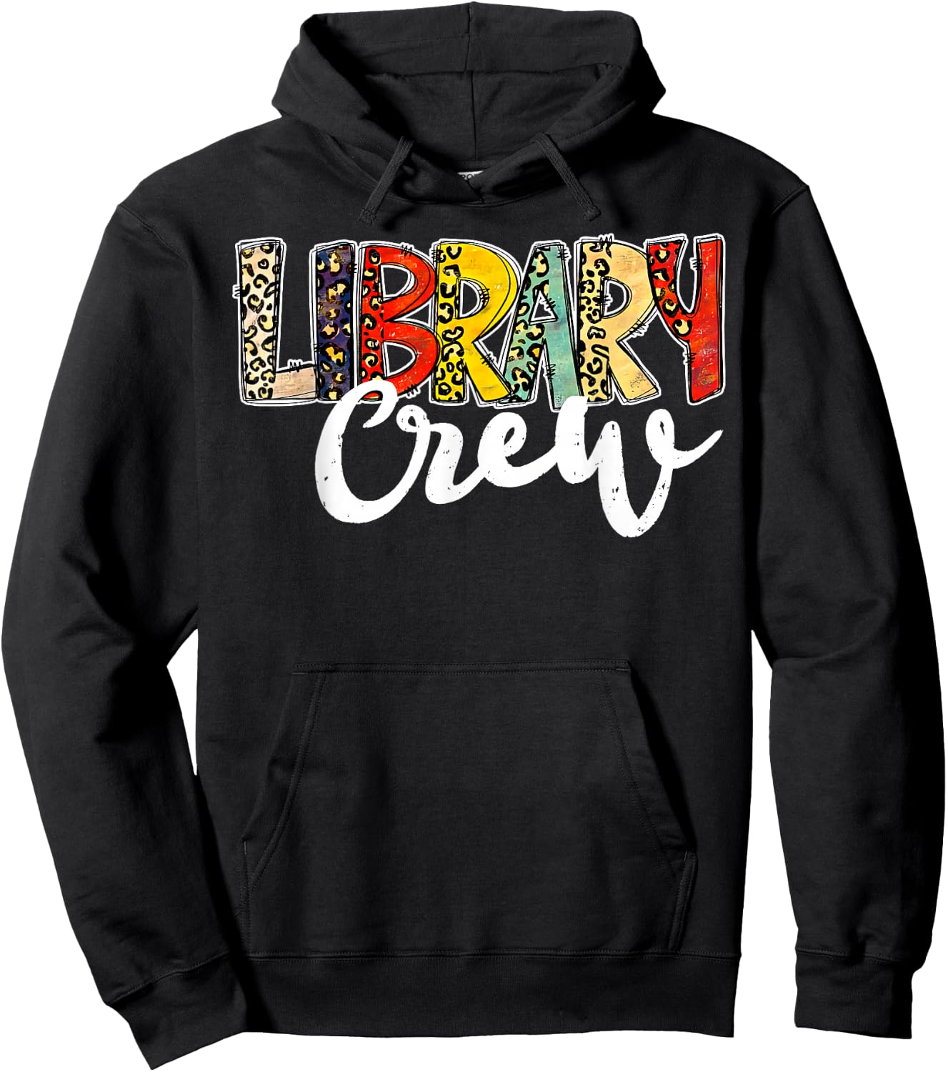 Leopard Library Crew Librarian Bookworm Readers Book Lover Hoodie - Hoodie | Black