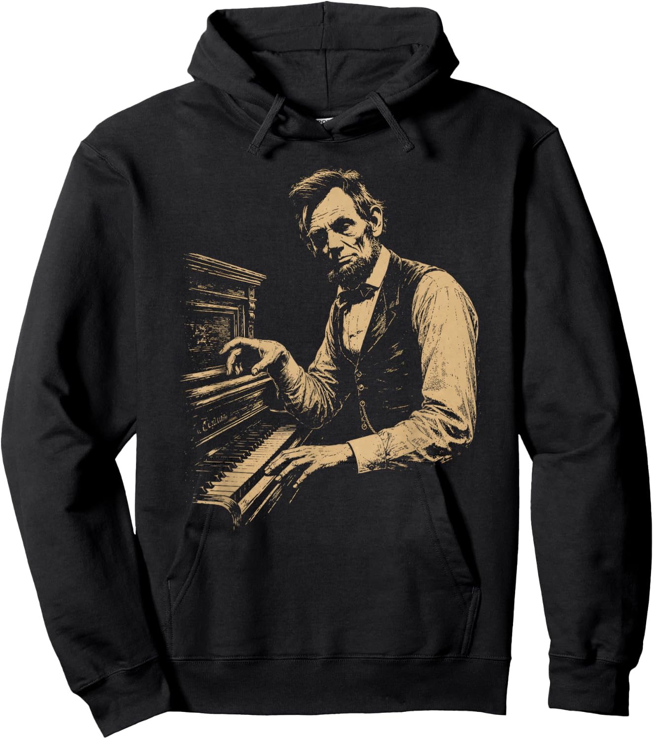 Abraham Lincoln Playing The Piano Funny Pianist Music Humor Hoodie - Hoodie | Black