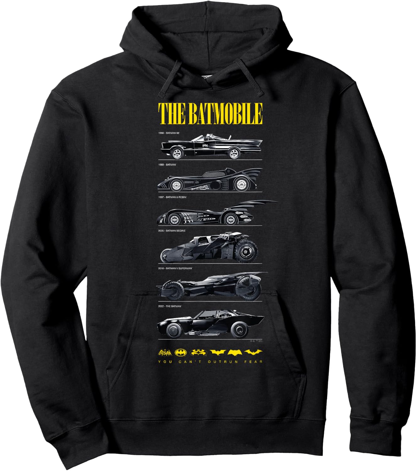 Batman 85th Anniversary Batmobile on Dark Hoodie - Hoodie | Black