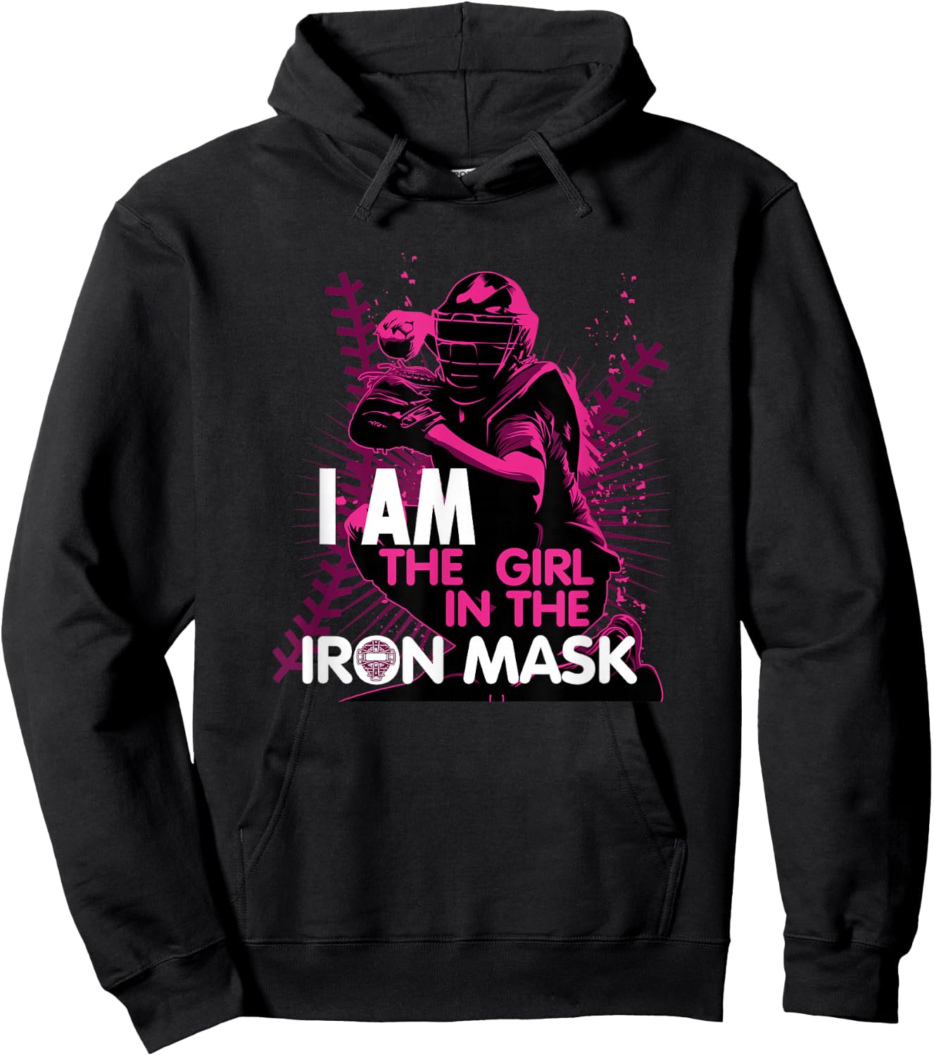 I Am The Girl In The Iron Mask Softball Catcher Hoodie - Hoodie | Black