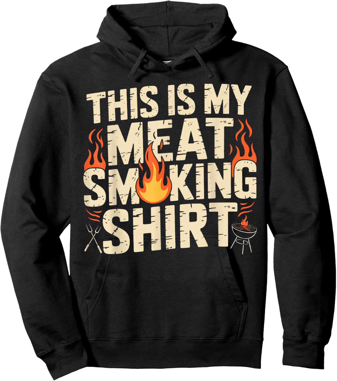This is My Meat Smoking Shirt Funny Grilling Pitmaster BBQ Hoodie - Hoodie | Black