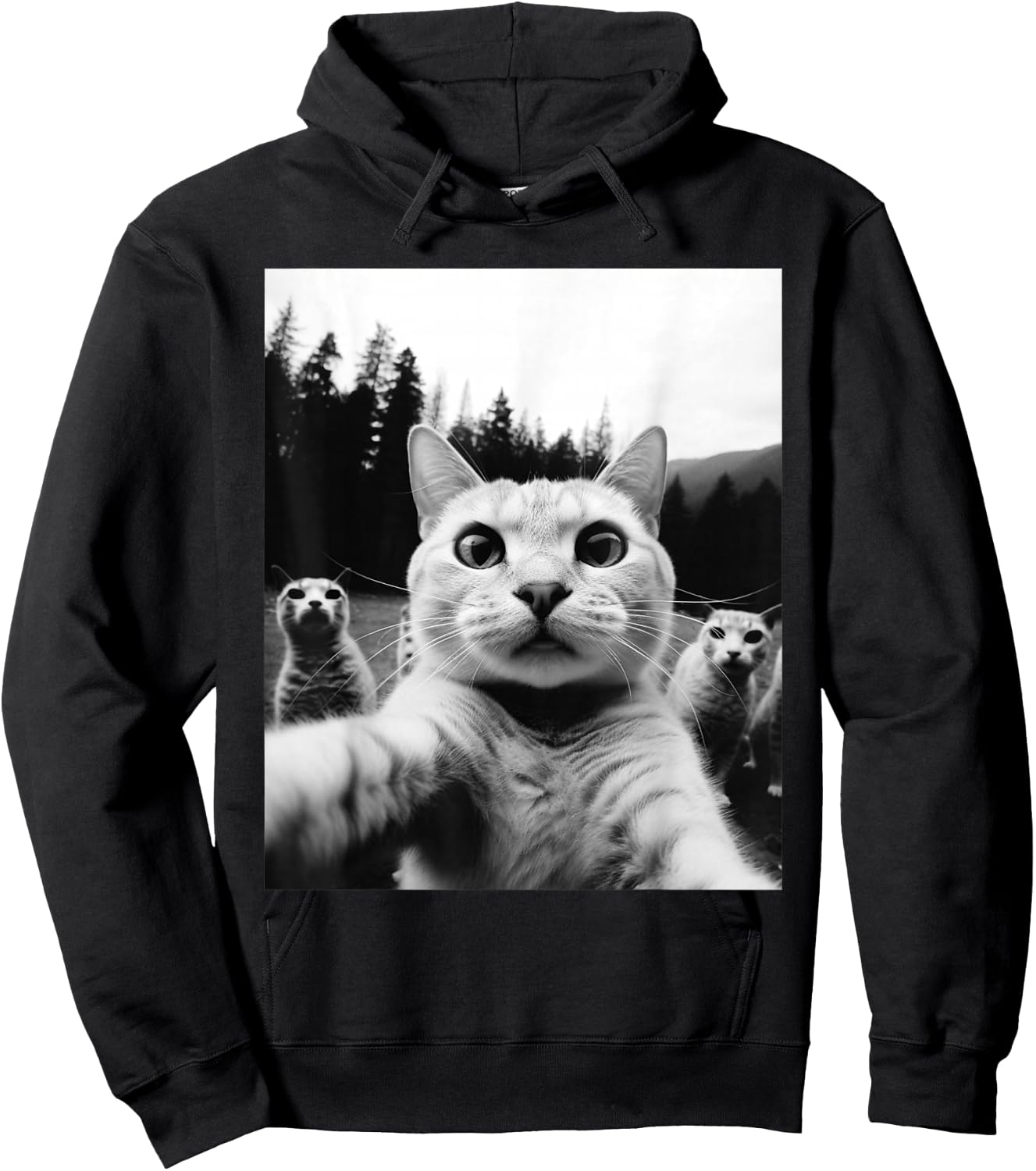 Cat Funny Cat Selfie Cat Owner Shirt Fun , black Hoodie - Hoodie | Black