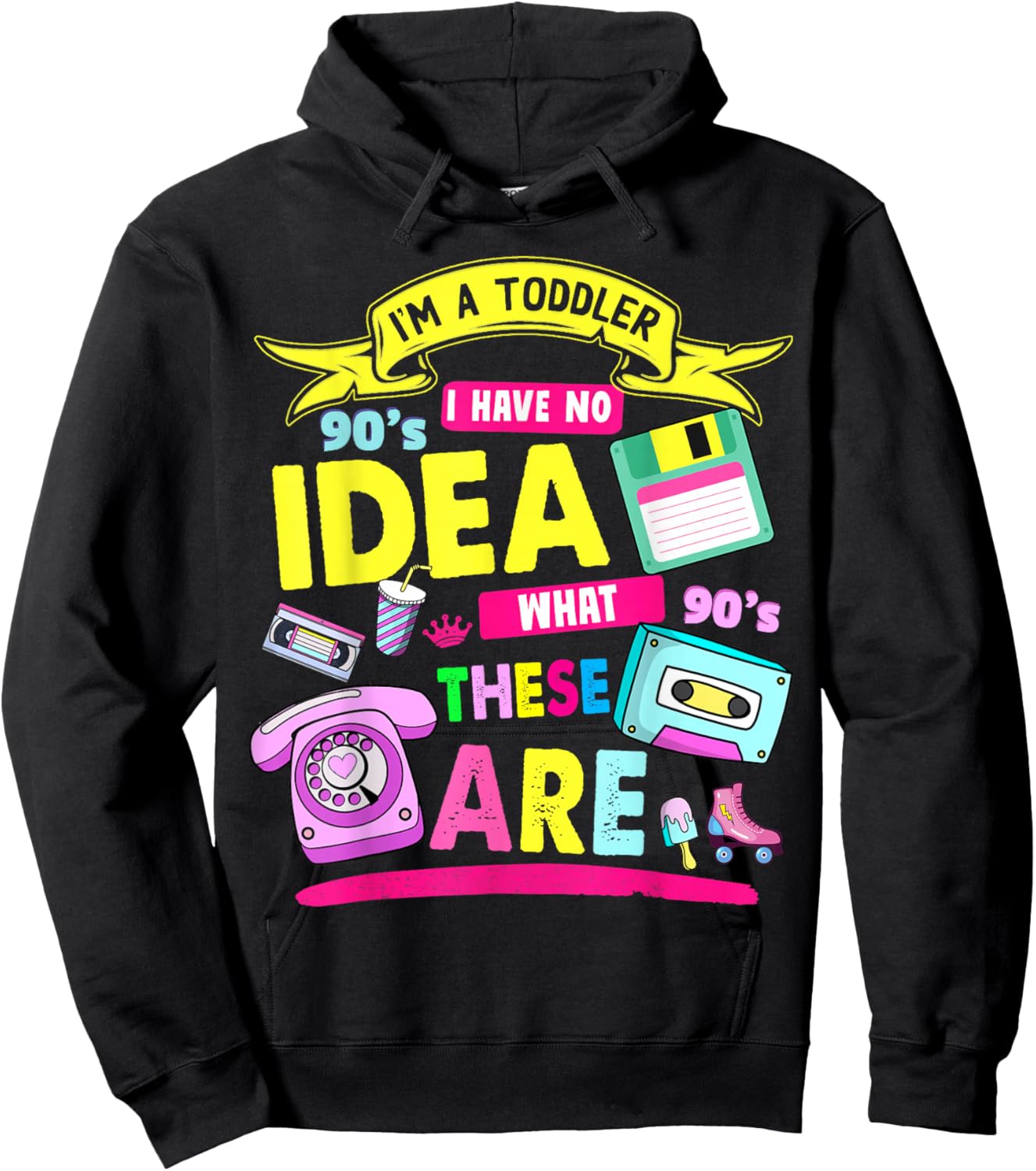 90s Outfit Ideas for Toddlers & 90s Theme Children 90s Nostalgia , black Hoodie - Hoodie | Black
