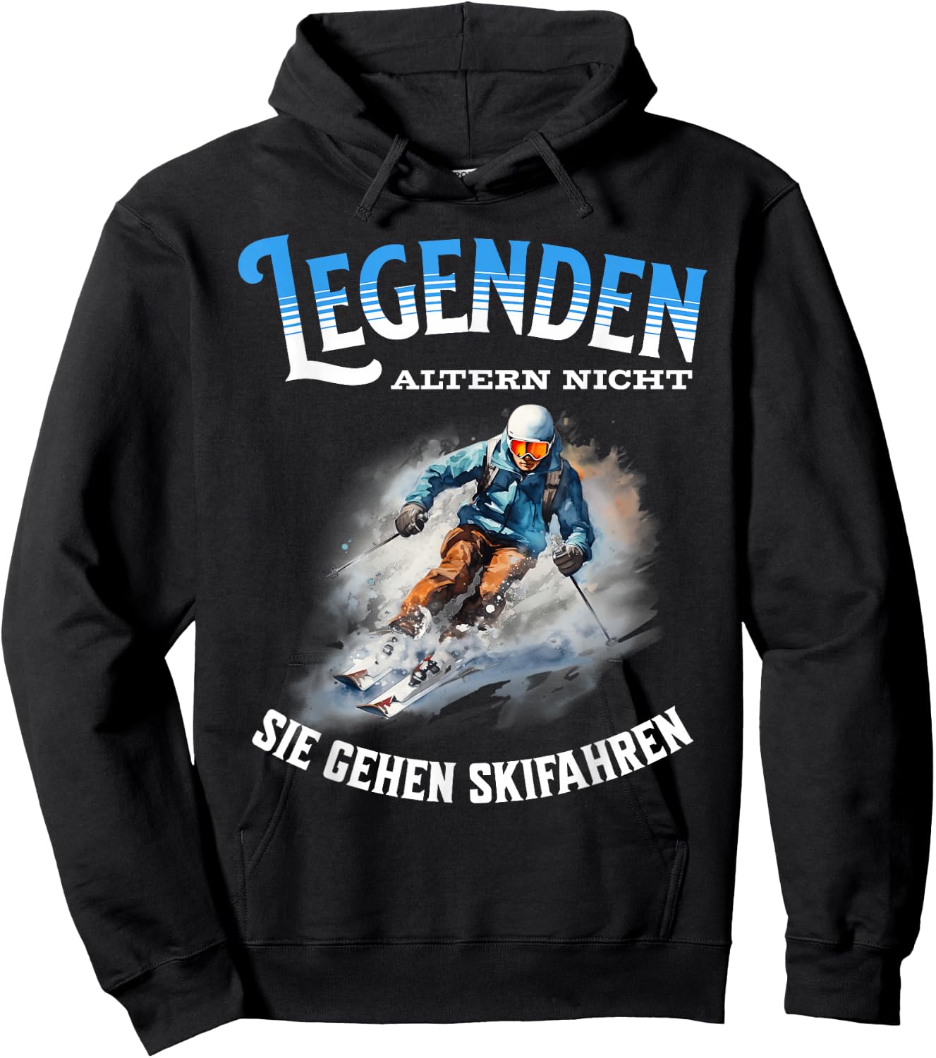 Legends Don't Age They Go Skiing , black Hoodie - Hoodie | Black