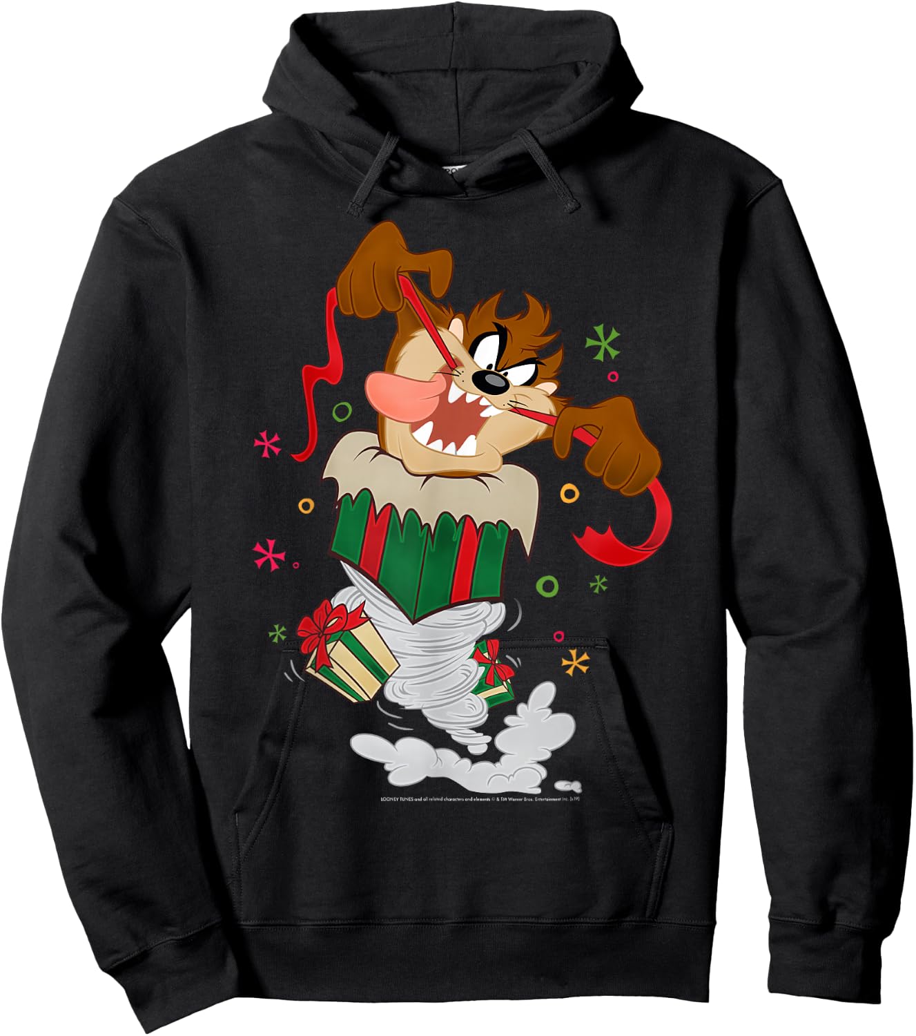 Looney Tunes Christmas Taz Twister Presents Hoodie - Hoodie | Black