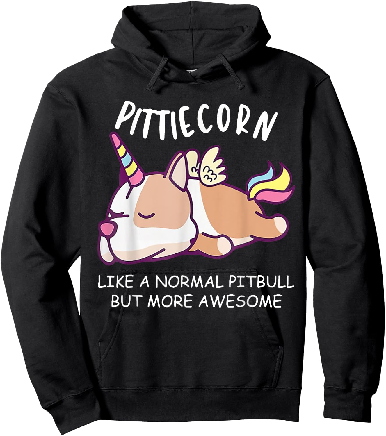 Pittiecorn Like A Normal Pitbull Unicorn Hoodie - Hoodie | Black
