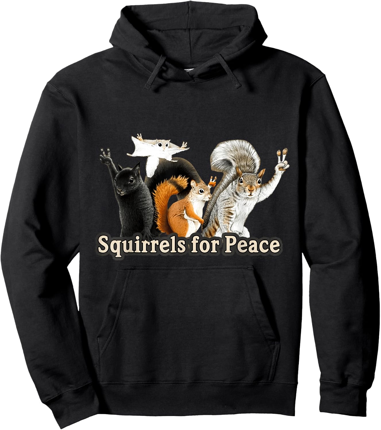 Squirrels for peace for boy Hoodie - Hoodie | Black