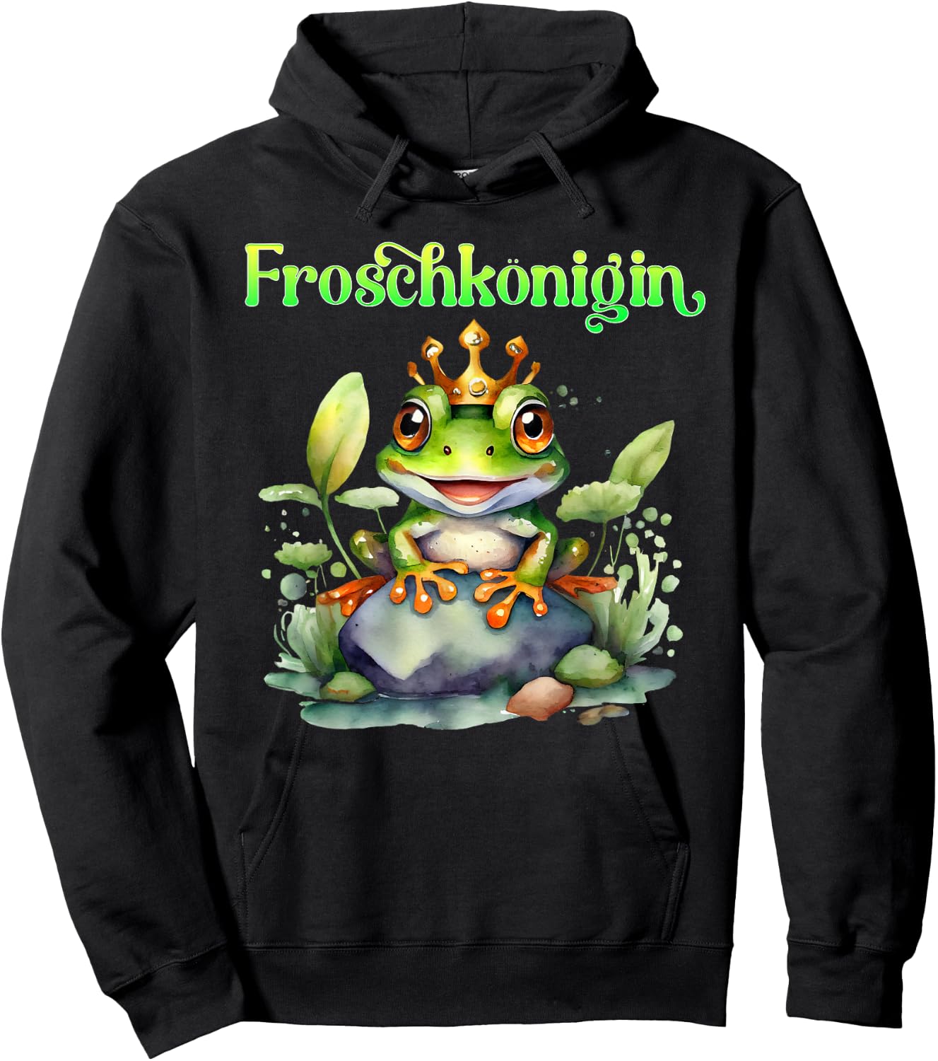Frog Costume Frog Queen Funny Carnival Women's , black Hoodie - Hoodie | Black