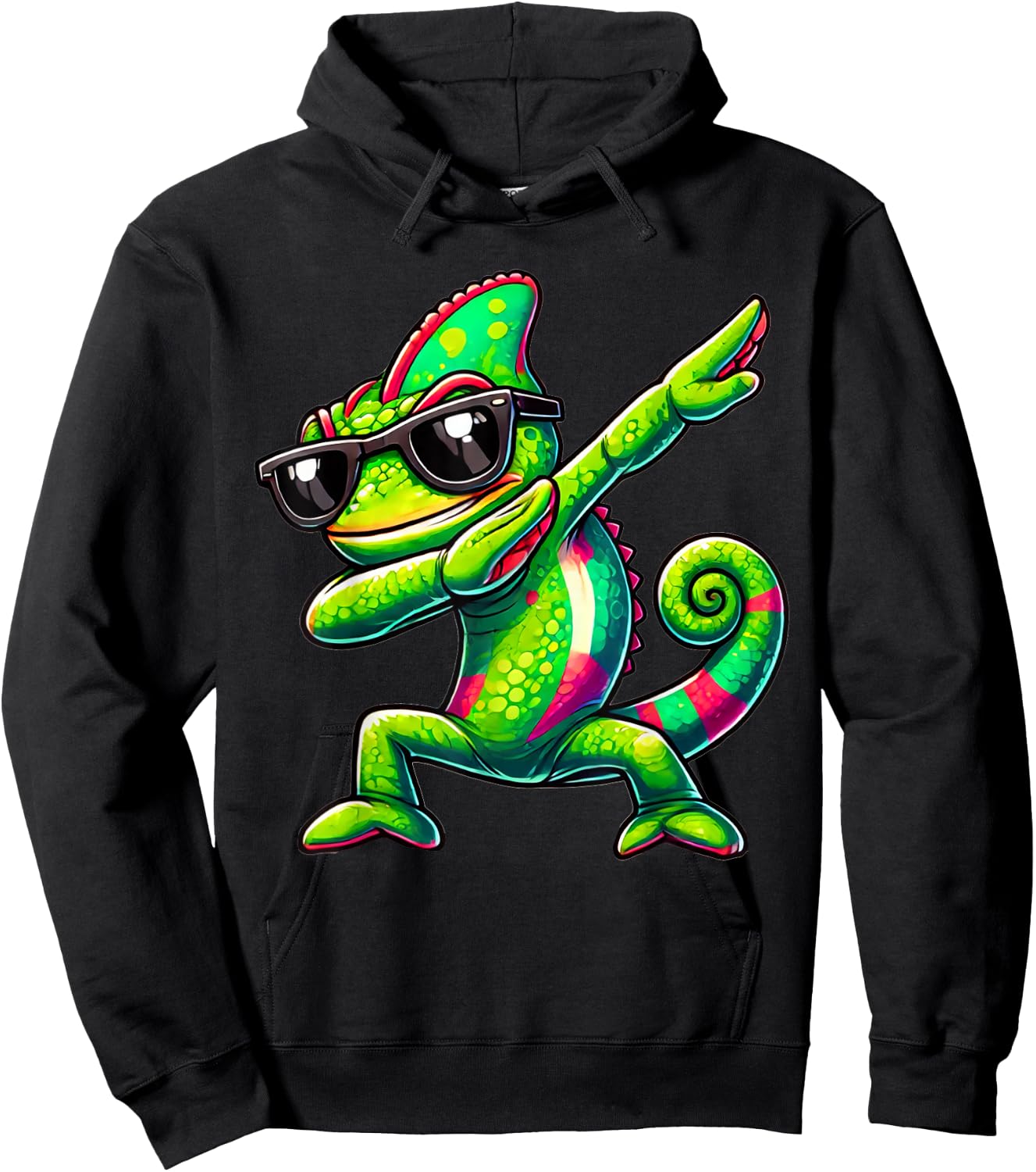 Dabbing Chameleon Funny Chameleon Gift Chameleon , black Hoodie - Hoodie | Black