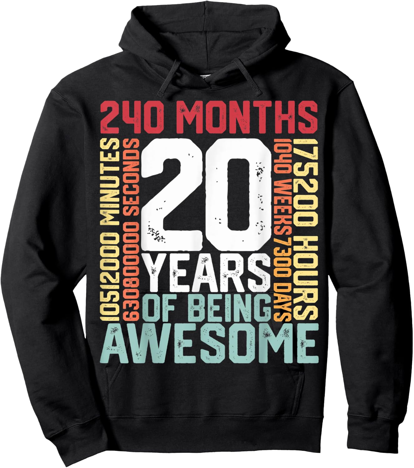 20 years of being Awesome Months weeks days special birthday Hoodie - Hoodie | Black