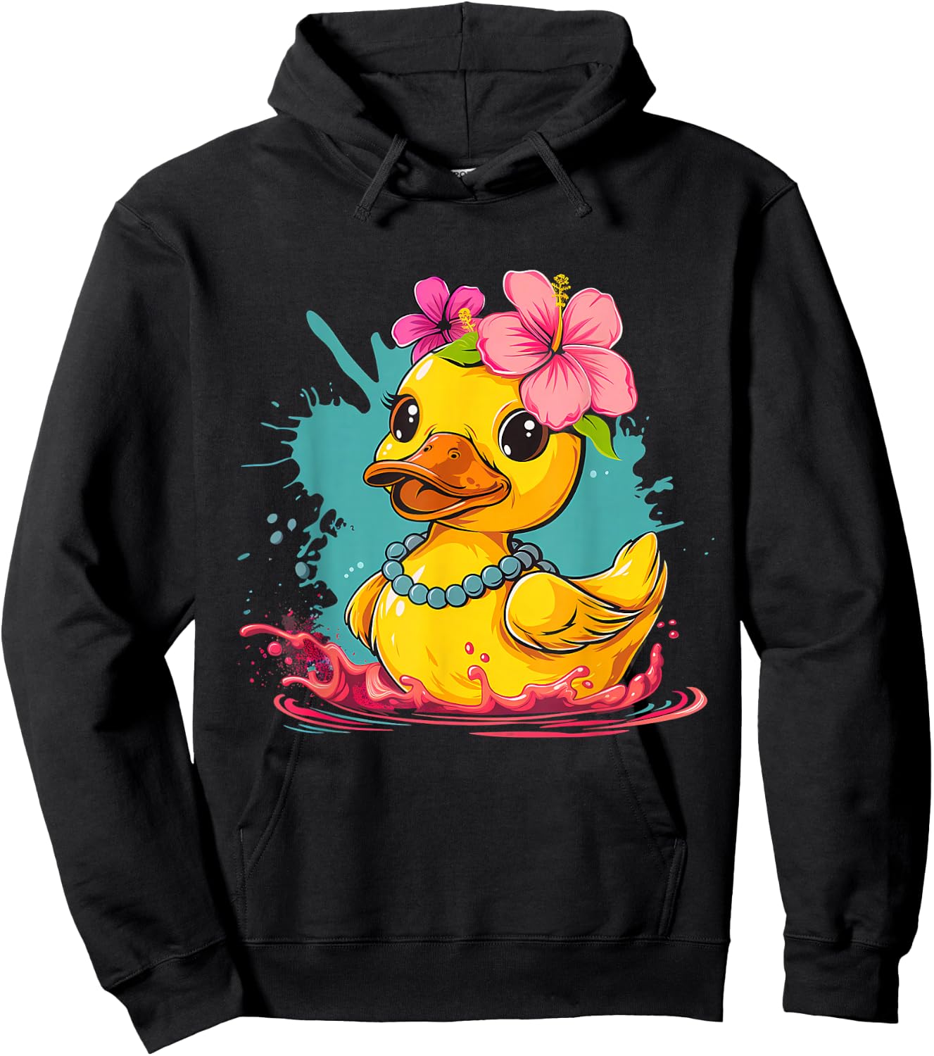 Rubber Duck Rubber Duckie Hawaii Rubber Duckling Hawaiian Hoodie - Hoodie | Black