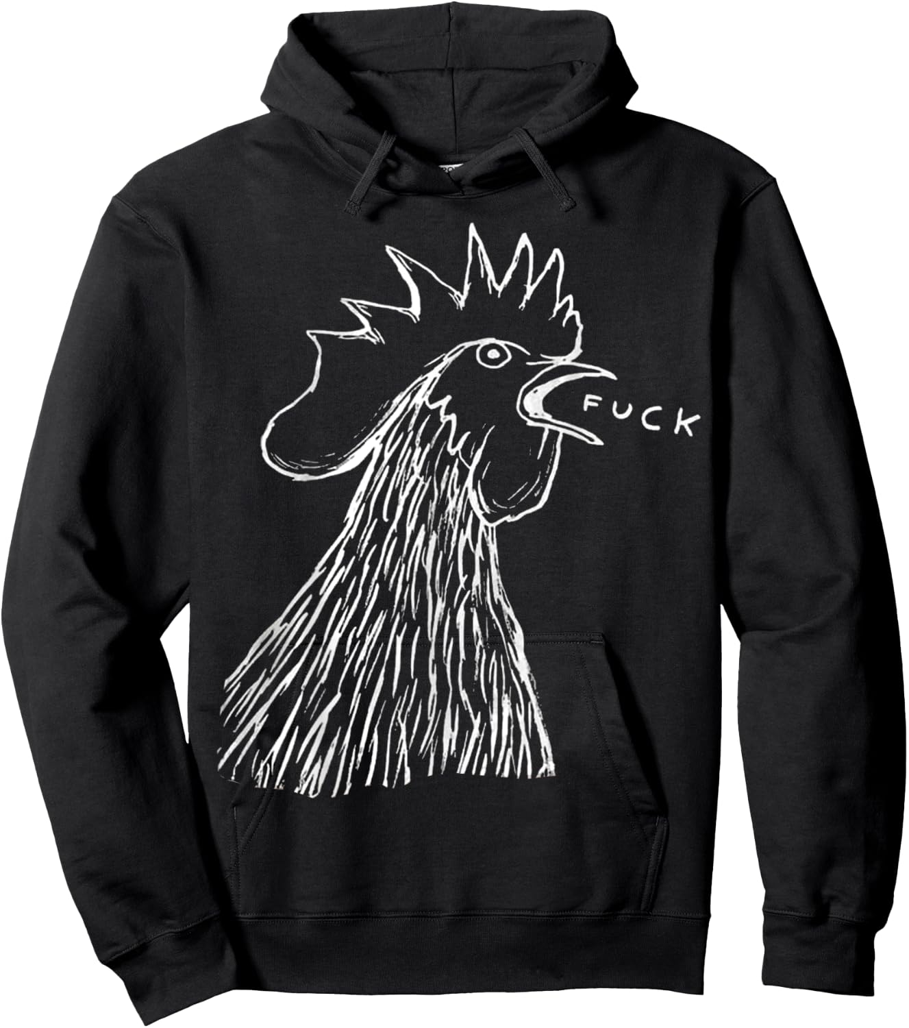 Bad - Chicken - Fuck - Rooster Yelling Art Hoodie - Hoodie | Black