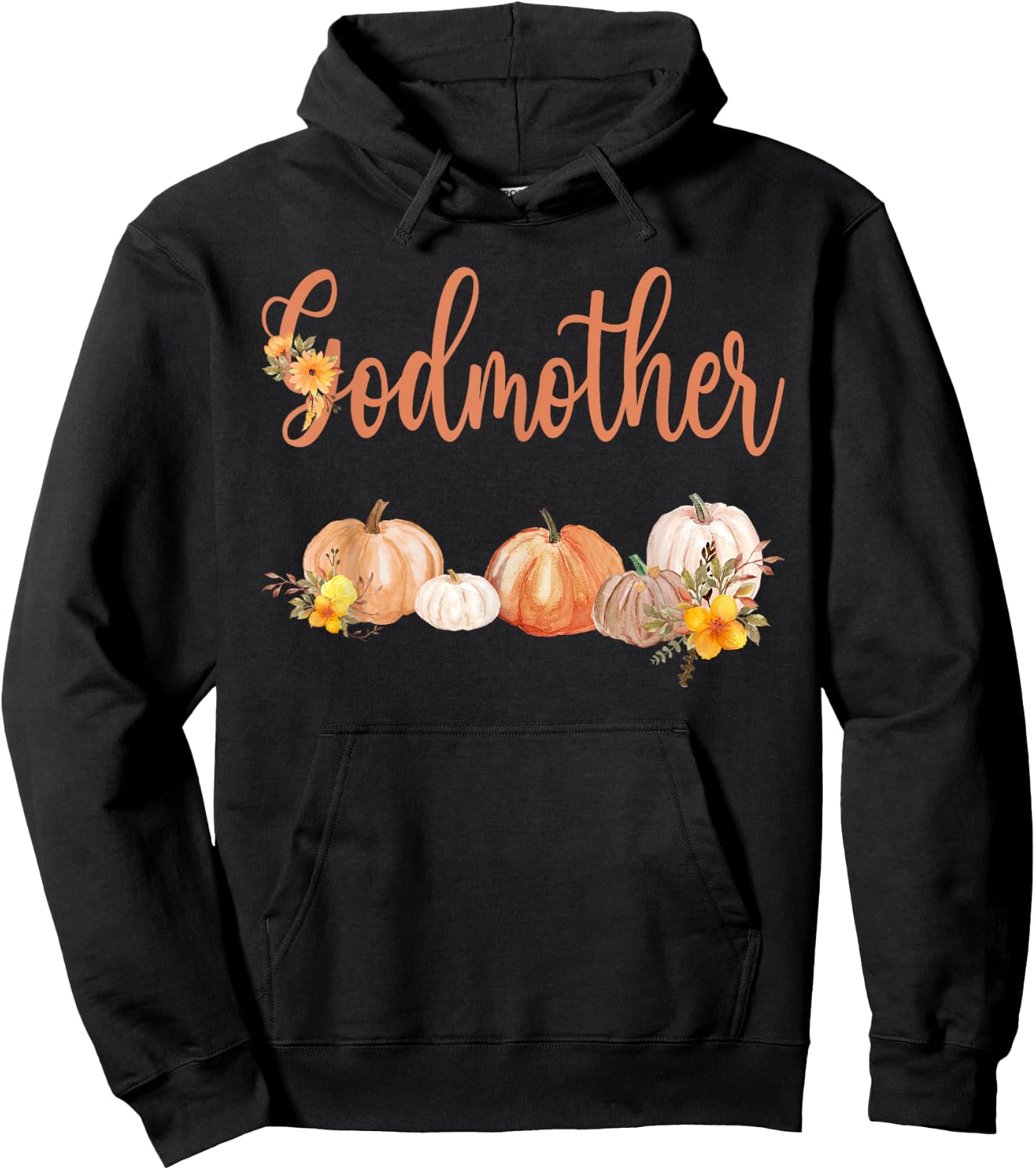 Godmother of Little Pumpkin First Birthday Autumn Pumpkin Hoodie - Hoodie | Black