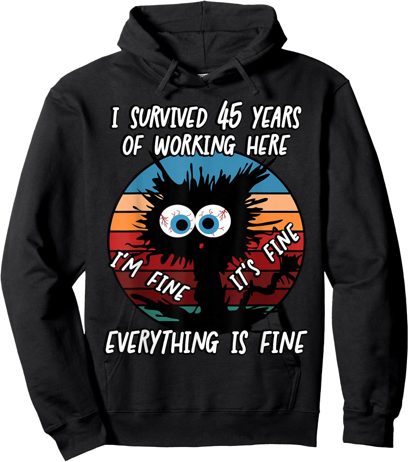 I Survived 45 Years of Working Here Hoodie - Hoodie | Black