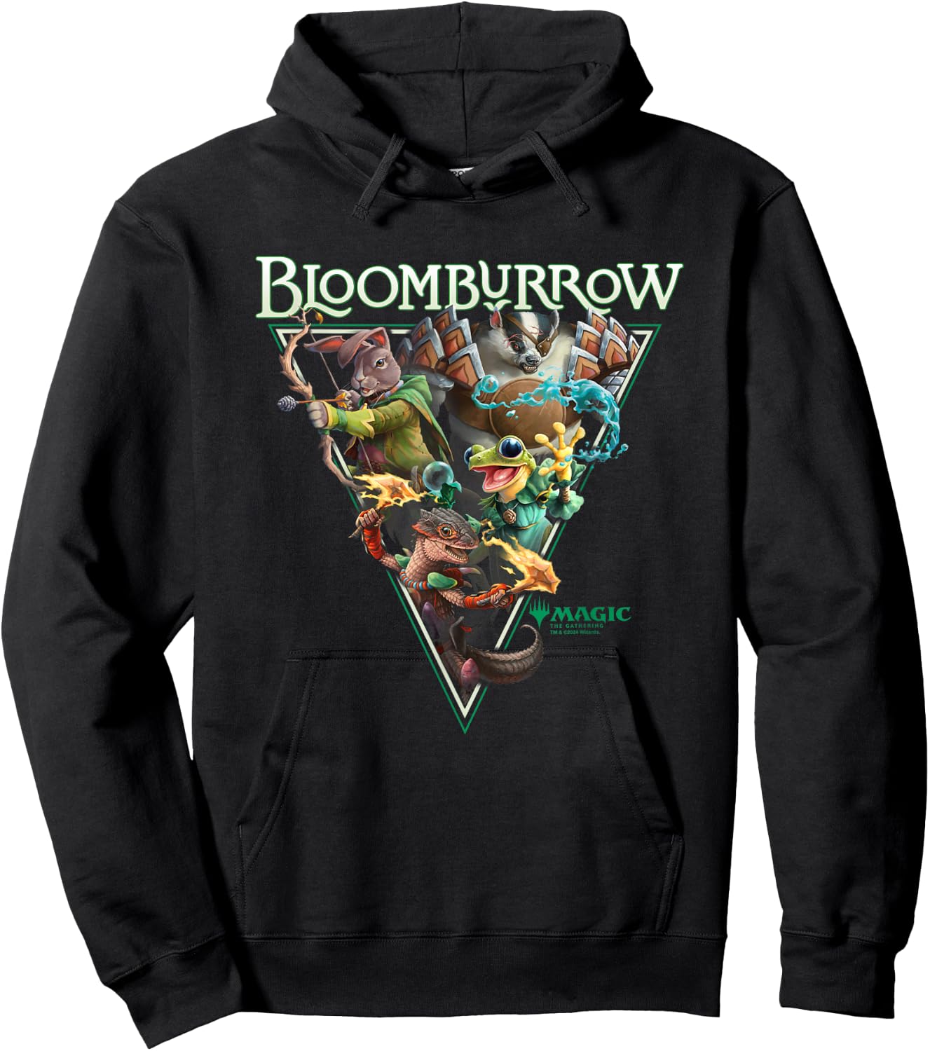 Magic: The Gathering Bloomburrow Portrait Vintage , Black, S Hoodie - Hoodie | Black