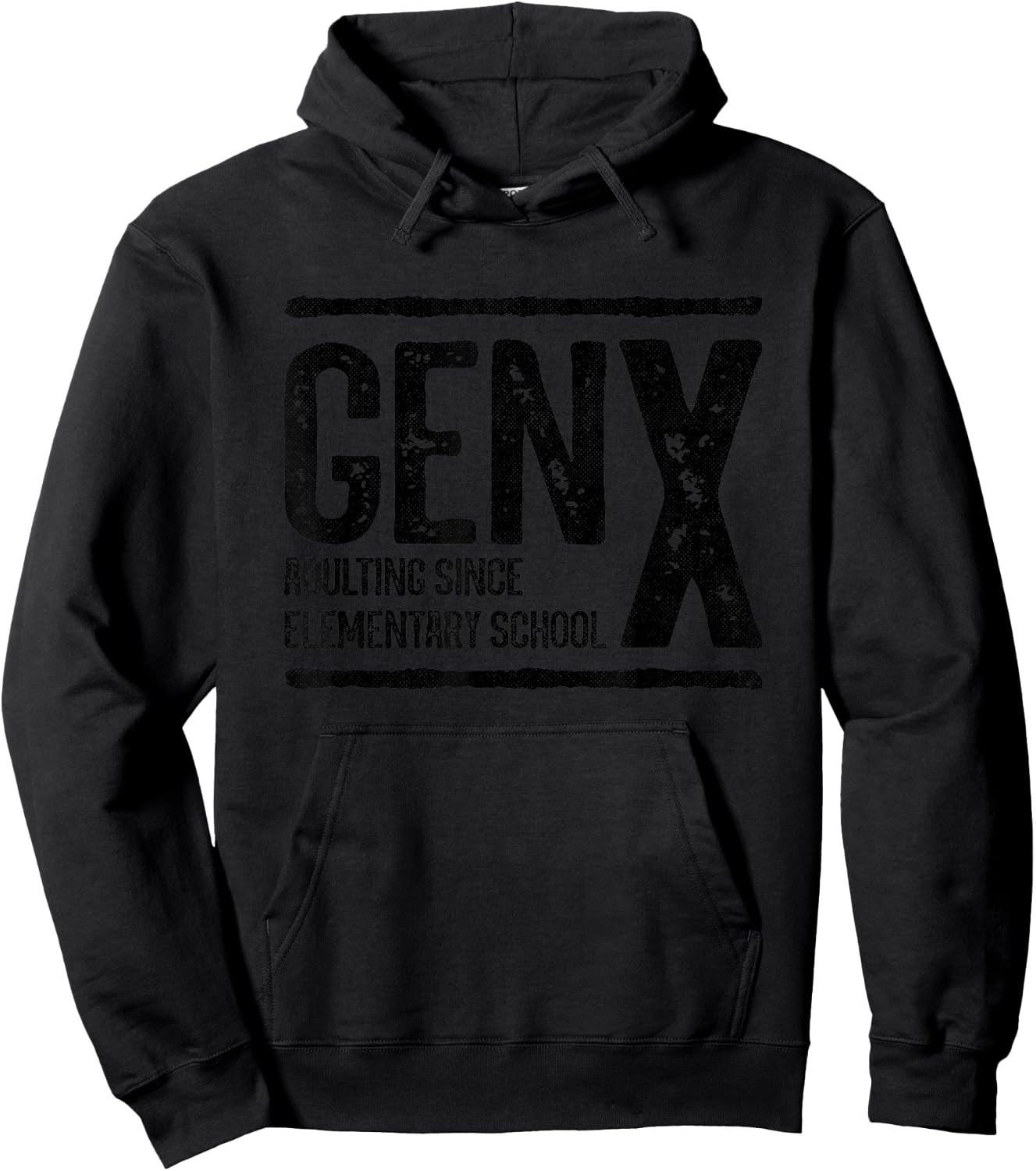 Generation X - Gen X Adulting Since Elementary School Hoodie - Hoodie | Black