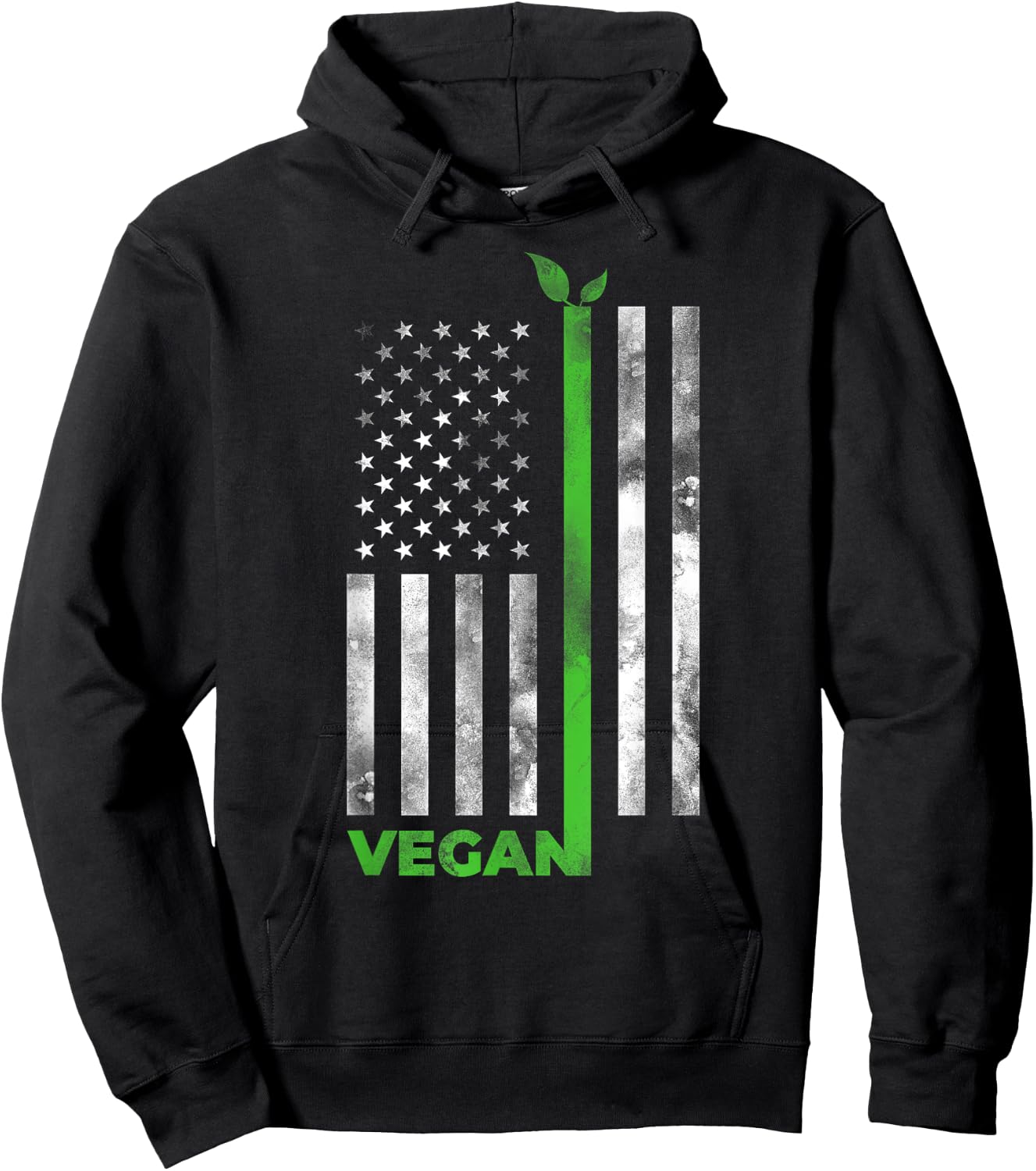 Vegan USA American Flag | Vegetarian Farming Shirt Men Hoodie - Hoodie | Black
