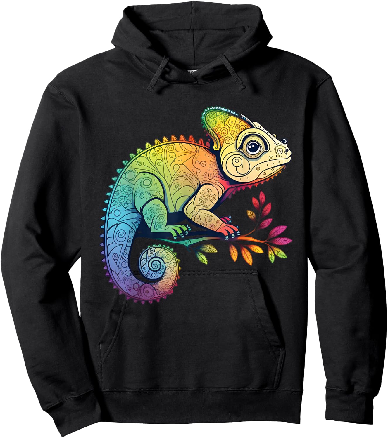 Colorful Chameleon Camouflage Rainforest Chameleon Lizard Hoodie - Hoodie | Black
