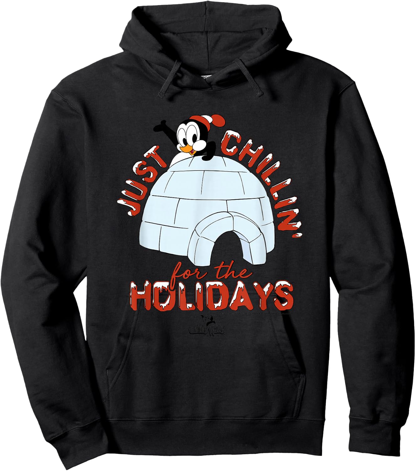 Chilly Willy - , Blue, Short Sleeve, Size Small, Casual, Cartoon Graphic, Holiday Theme Hoodie - Hoodie | Black