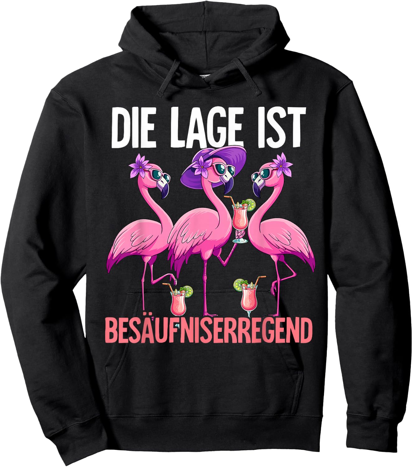 with German Text "Die Lage Ist Besäufniserregend, black Hoodie - Hoodie | Black