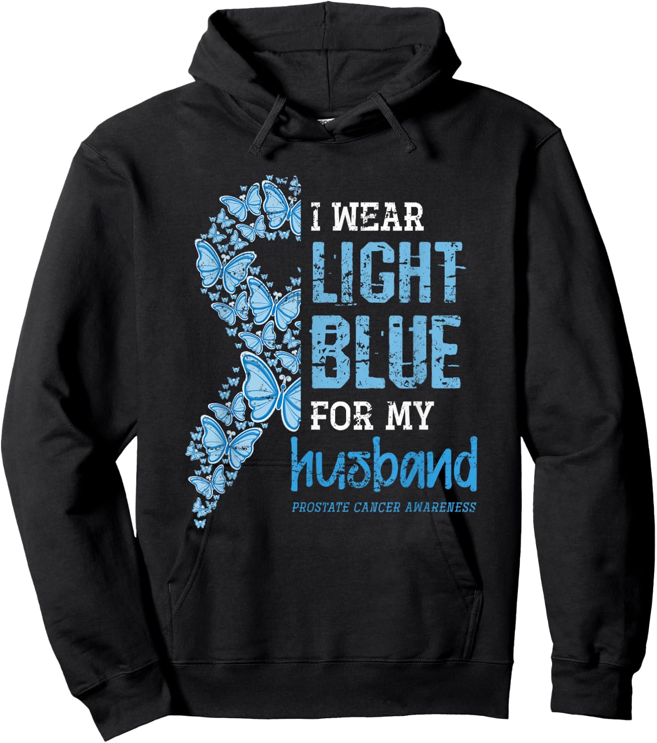 Cancer Supporter Wife Gift Prostate Cancer Awareness Hoodie - Hoodie | Black