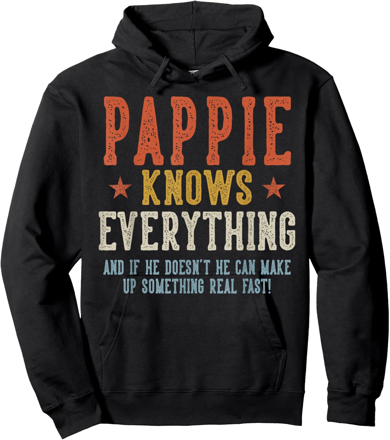 PAPPIE Knows Everything Father's Day Retro Vintage Hoodie - Hoodie | Black