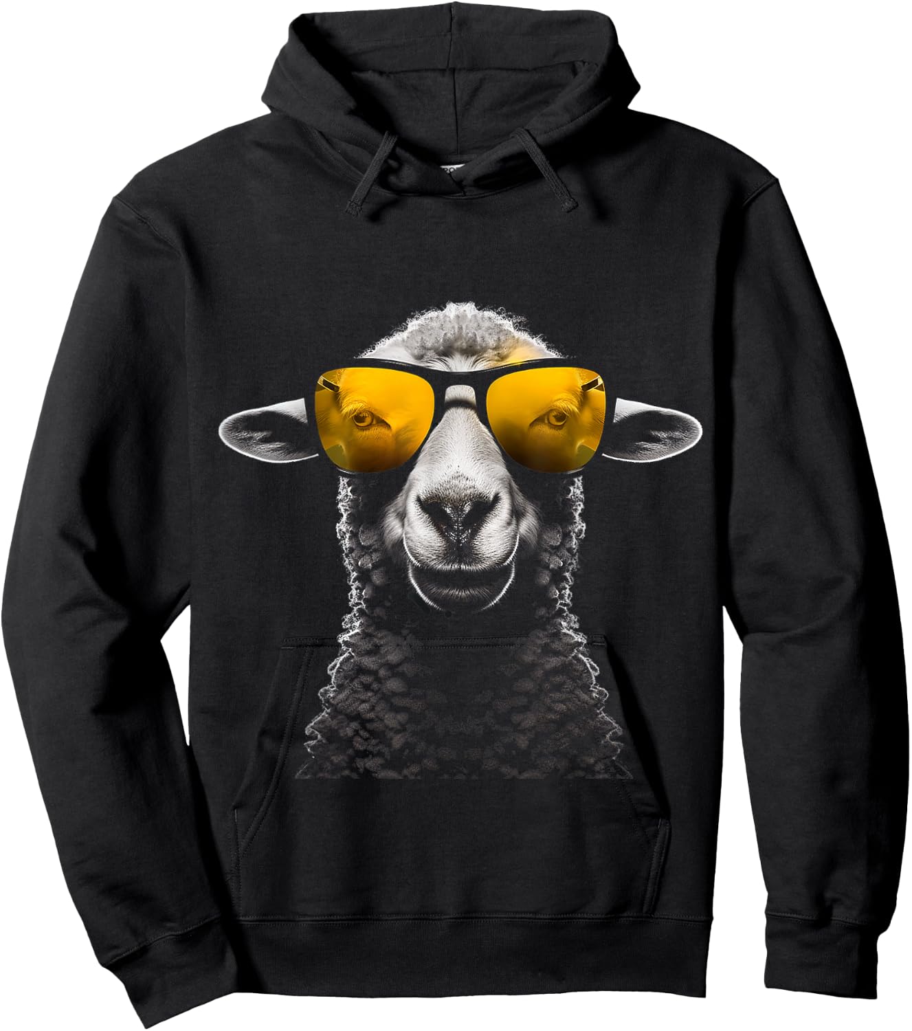 Schaf Sonnenbrille Kunst Tier Illustration Grafik Schaf Hoodie - Hoodie | Black