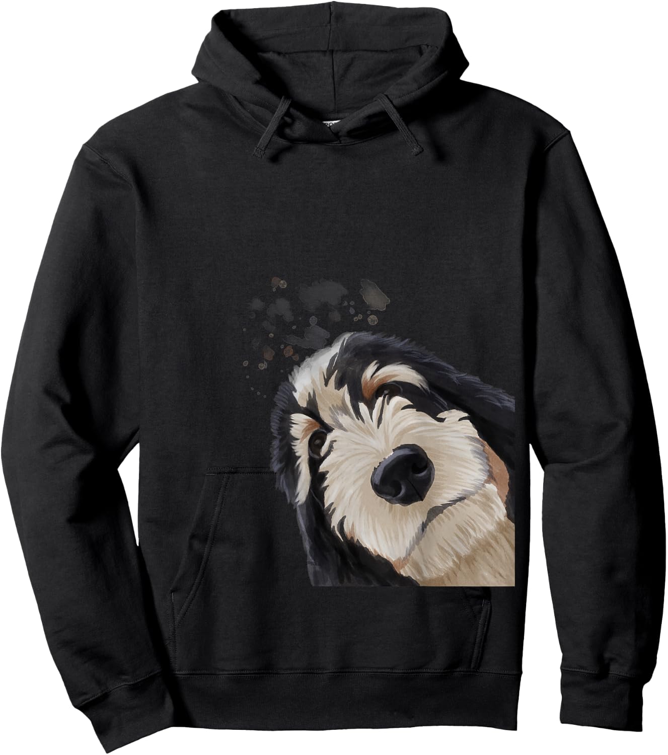 Funny Curious Dog Bernedoodle Hoodie - Hoodie | Black