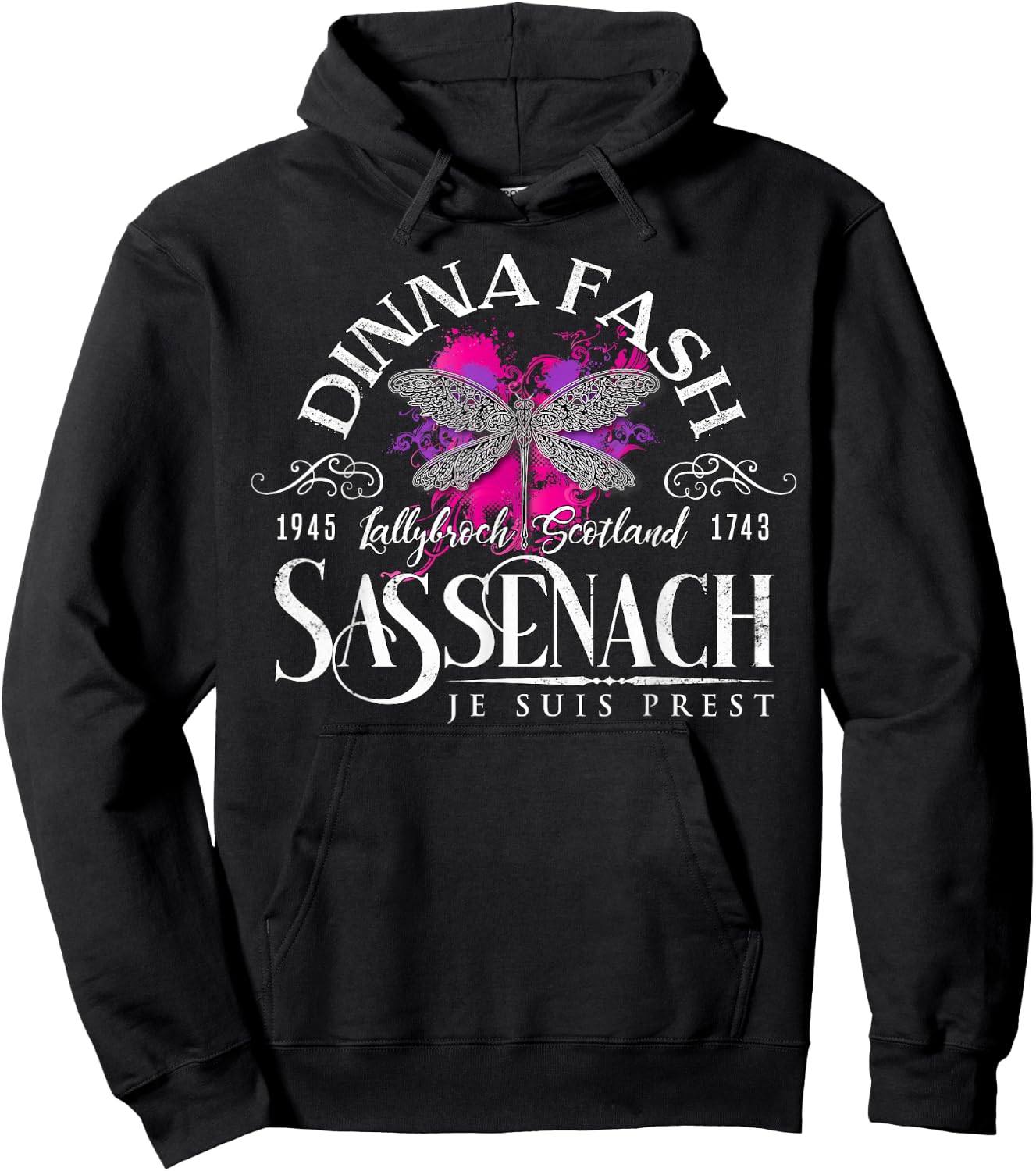 Dinna Fash Sassenach Dragonfly Paint Splash Hoodie - Hoodie | Black