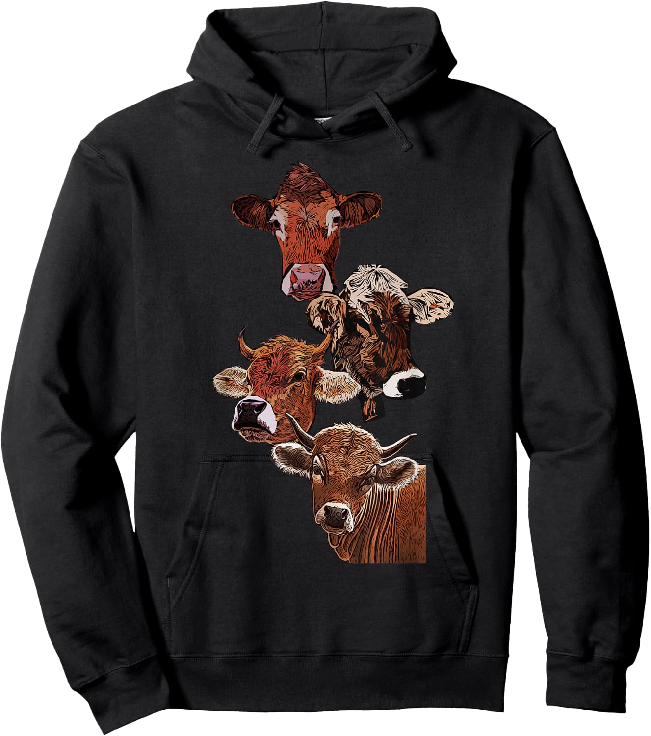 Jersey Kuhmotiv Landwirt Kuh Design Aufdruck mit Rind Grafik Hoodie - Hoodie | Black