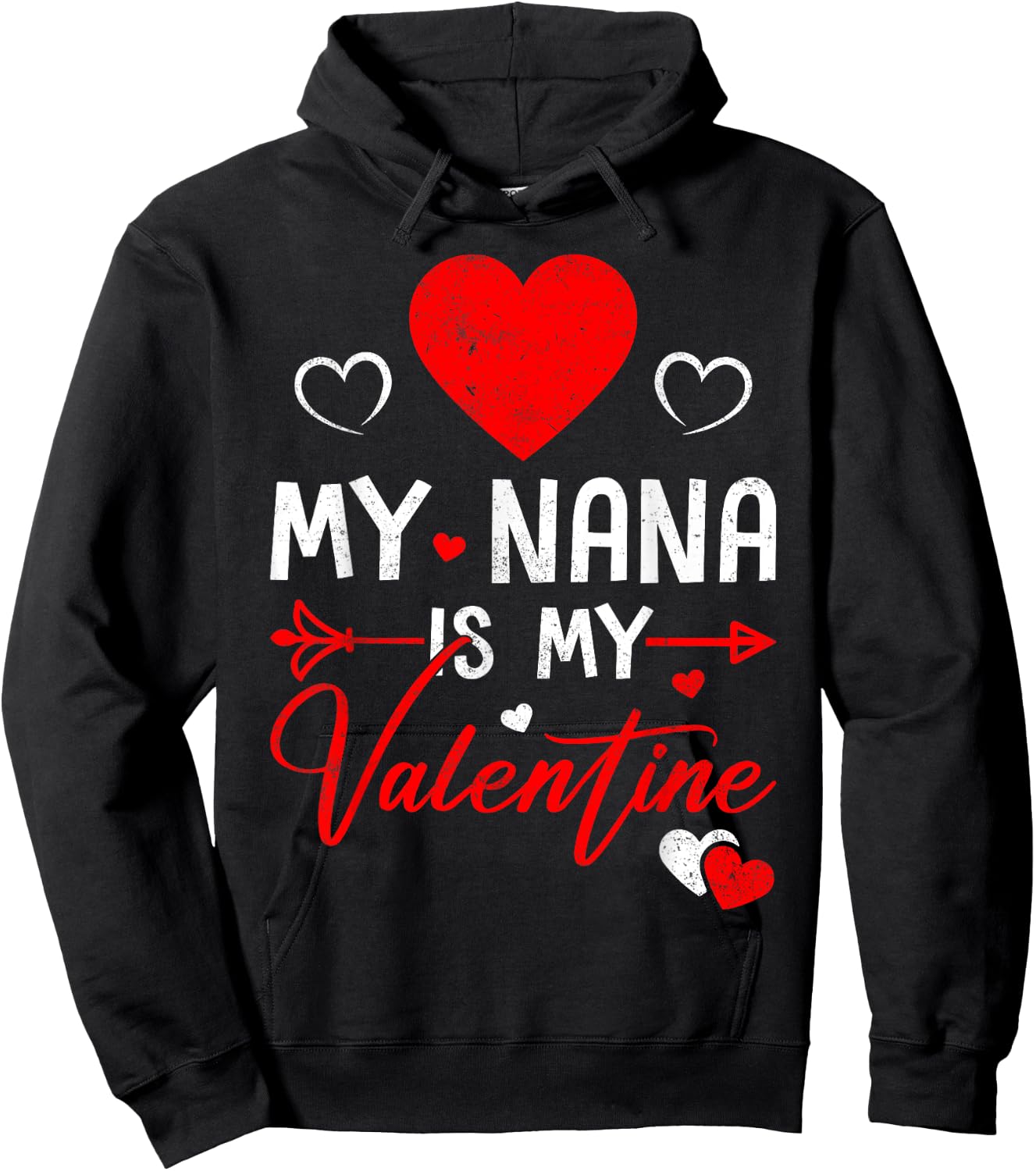 Family Matching Love Heart My Nana Is My Valentine Hoodie - Hoodie | Black