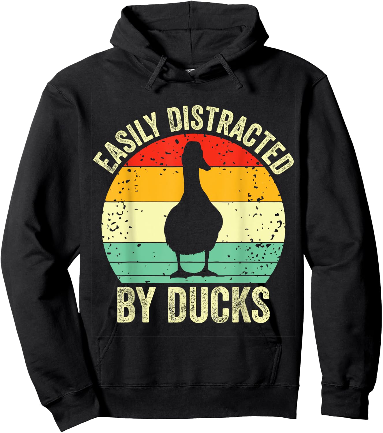 Duck Easily Distracted By Ducks Vintage Farmer Ducks Lover Hoodie - Hoodie | Black