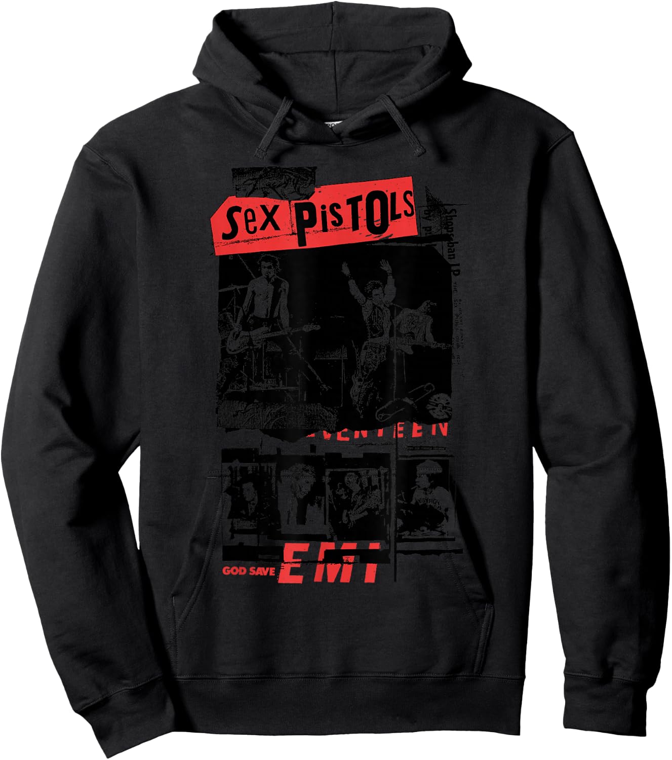 Sex Pistols Official Classic Photo Collage Hoodie - Hoodie | Black
