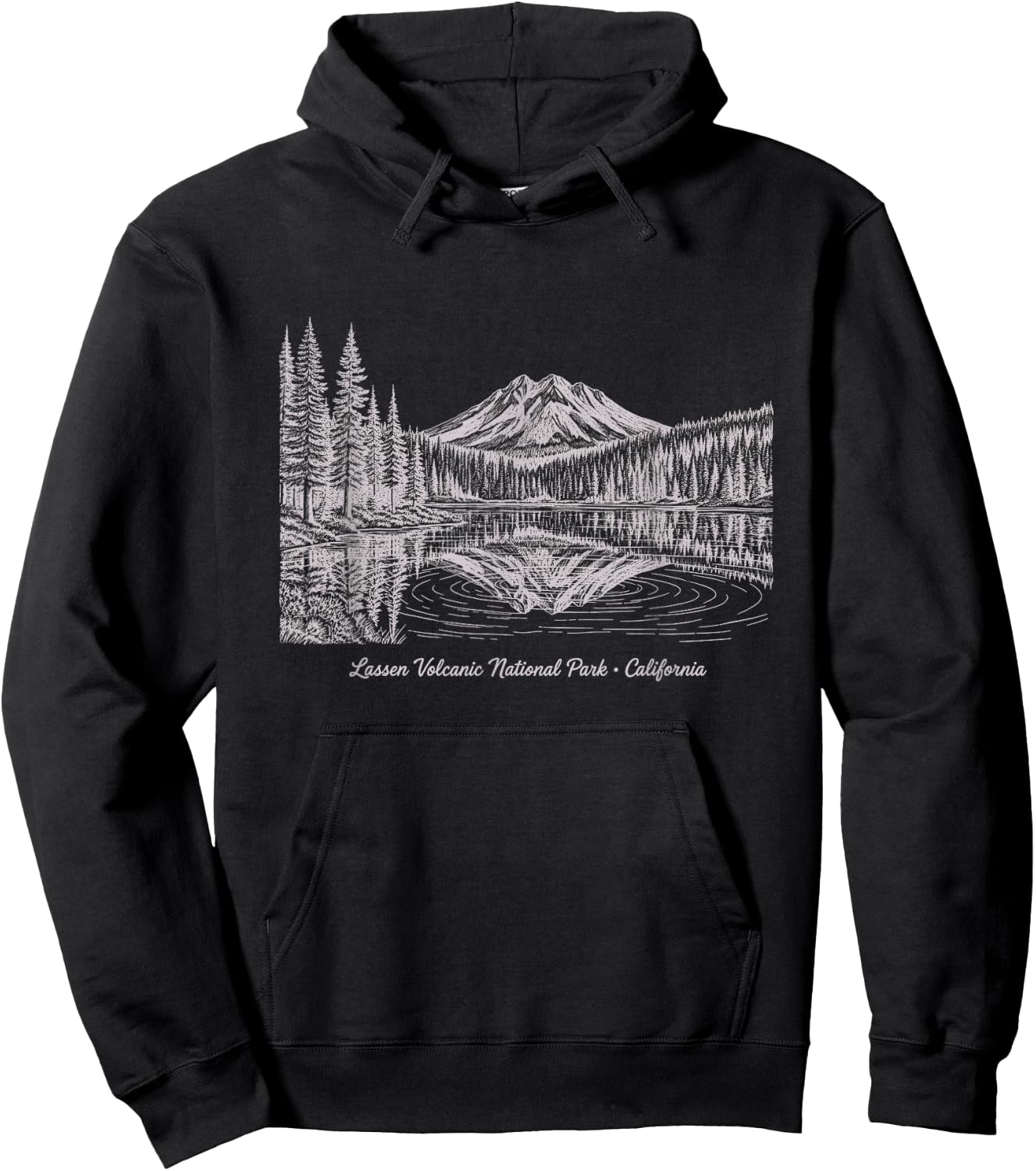 Vintage Lassen Volcanic National Park California Design Hoodie - Hoodie | Black