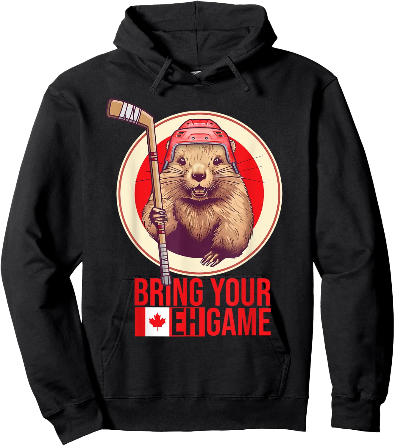 Canadian Hockey Beaver. Canada day, bring your eh! game Hoodie - Hoodie | Black