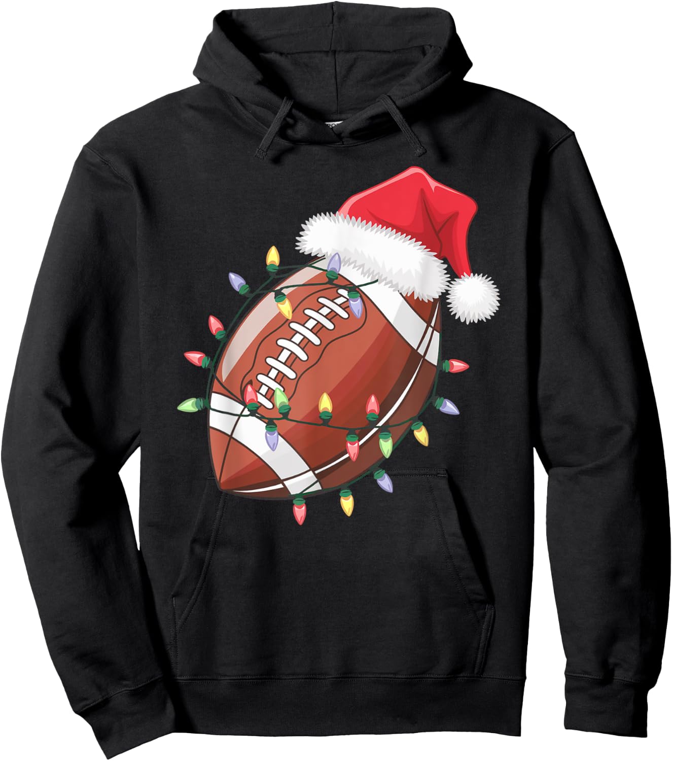 Santa Football for Christmas Football Christmas Boys Hoodie - Hoodie | Black