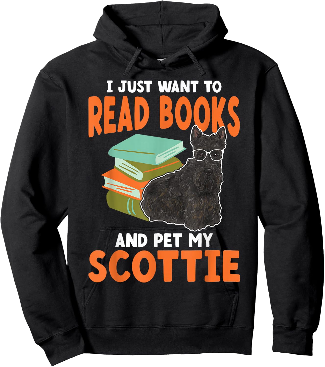Scottish Terrier Read Books Scottie Dog Hoodie - Hoodie | Black