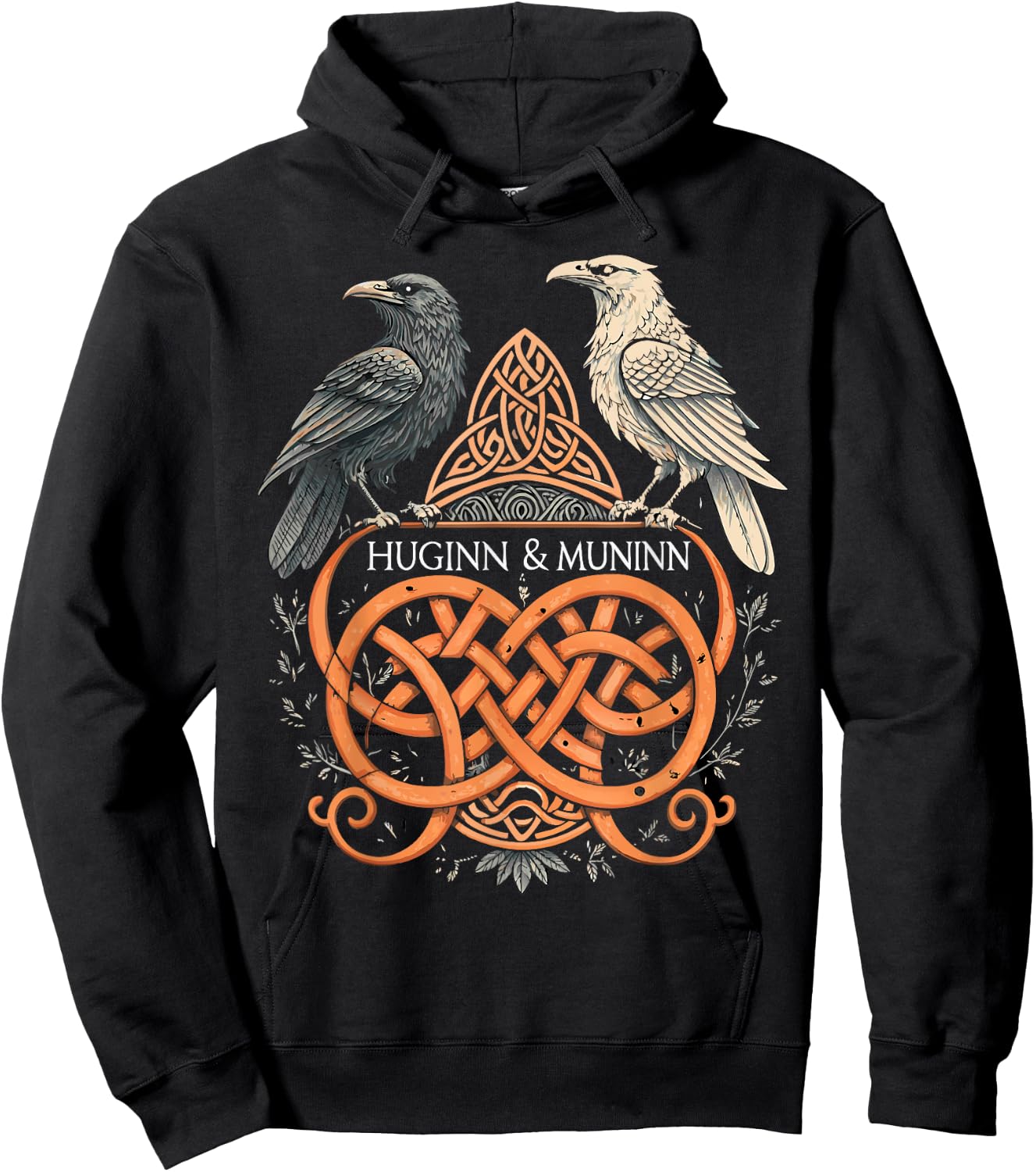 Celtic Knotwork Ravens – Huginn & Muninn Viking Hoodie - Hoodie | Black