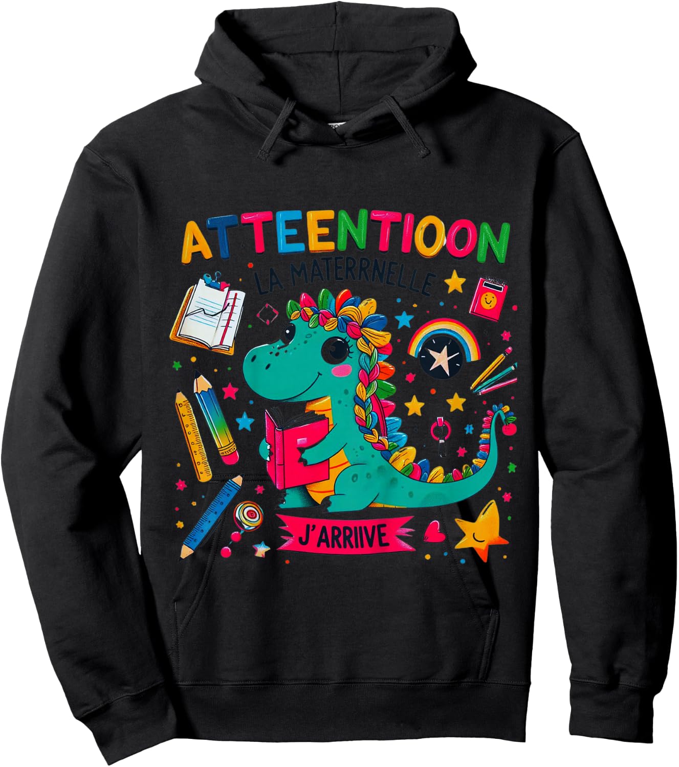 Children's Maternelle Children's Attention La Maternelle J'Arrival , white, 2 Hoodie - Hoodie | Black