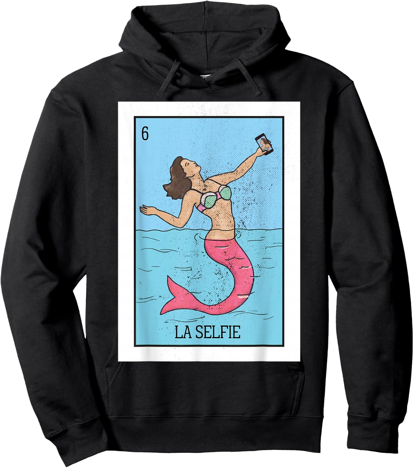 The Selfie Mermaid Lottery The Mermaid Mexican Card Lottery Hoodie - Hoodie | Black