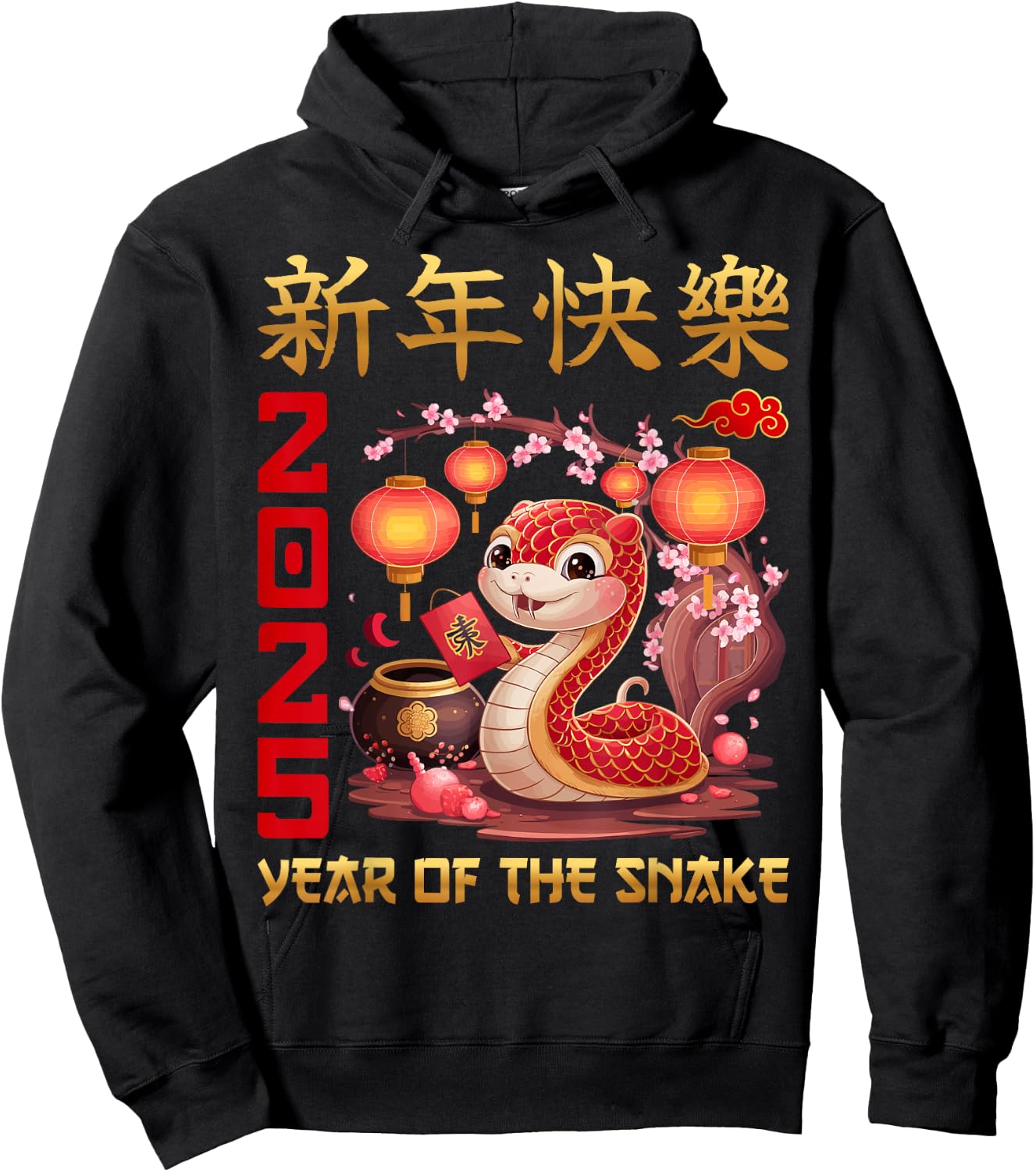 Adults & Kids - Black - Short Sleeve - Cartoon Pattern - Chinese Culture Enthusiasts, All Ages Hoodie - Hoodie | Black