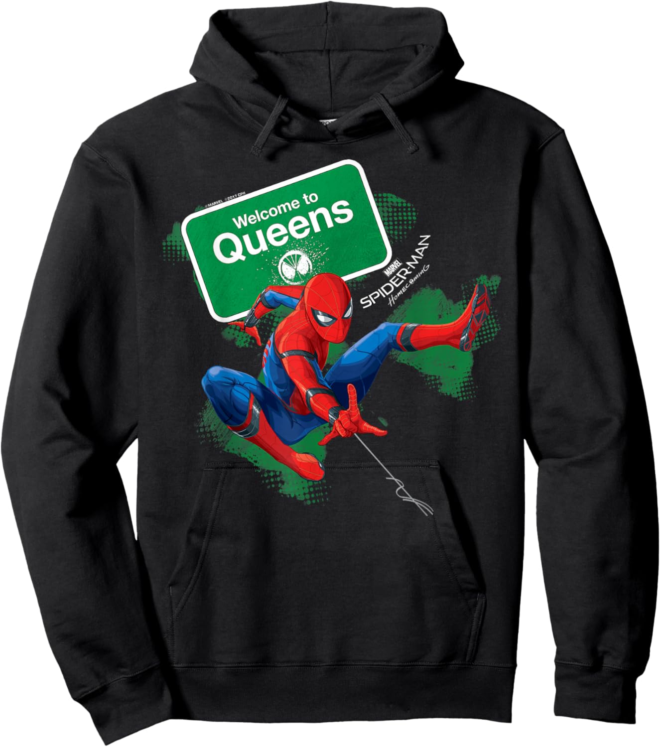 Marvel Spider-Man Homecoming Entering Queens Graphic Hoodie - Hoodie | Black