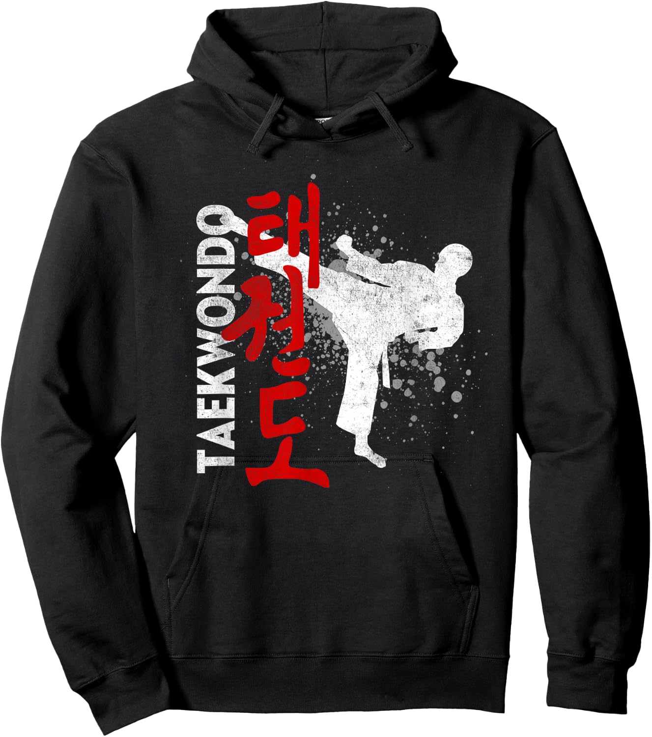 Taekwondo - Martial Arts - Erwachsene - Schwarz - S - Kurzarm - Klassische Passform - 100% Polyester - Imported - Martial Arts Graphic - Crew-Ausschnitt - Training Hoodie - Hoodie | Black