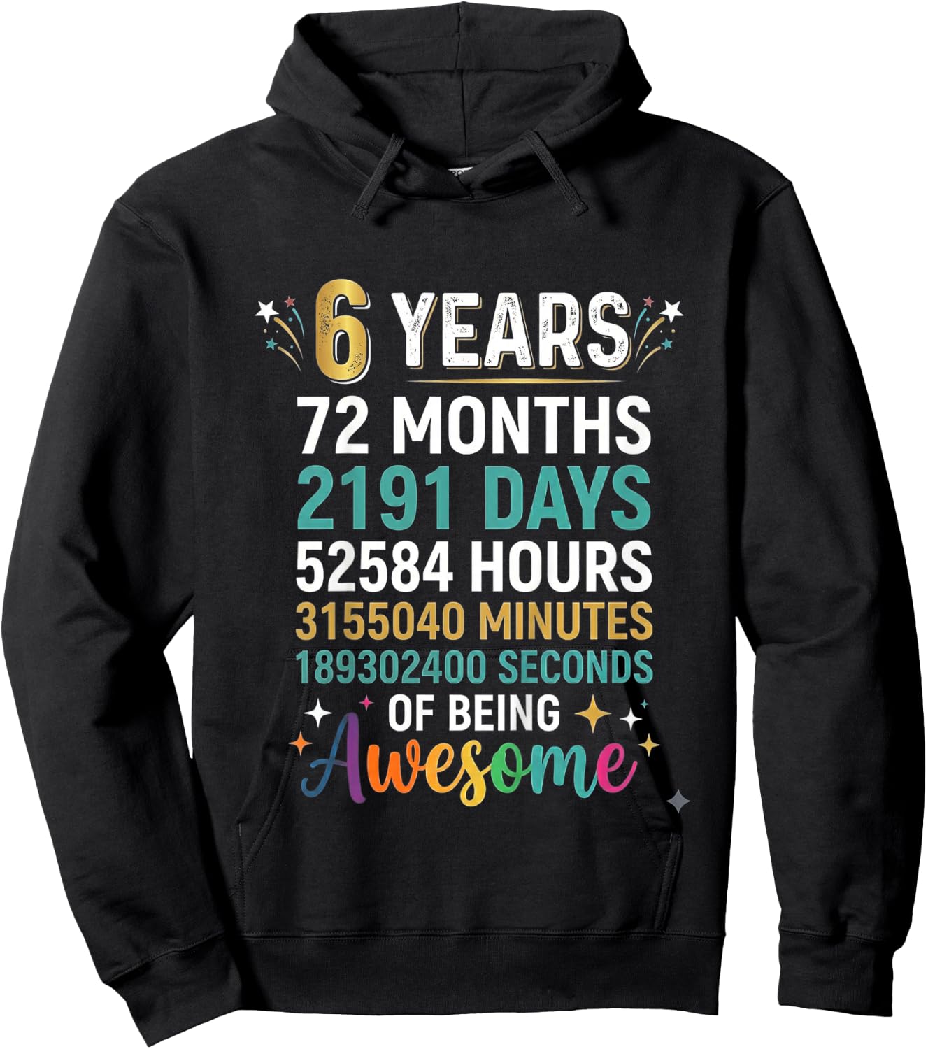6th Birthday 6 Years Old Kids Boy Girl Hoodie - Hoodie | Black
