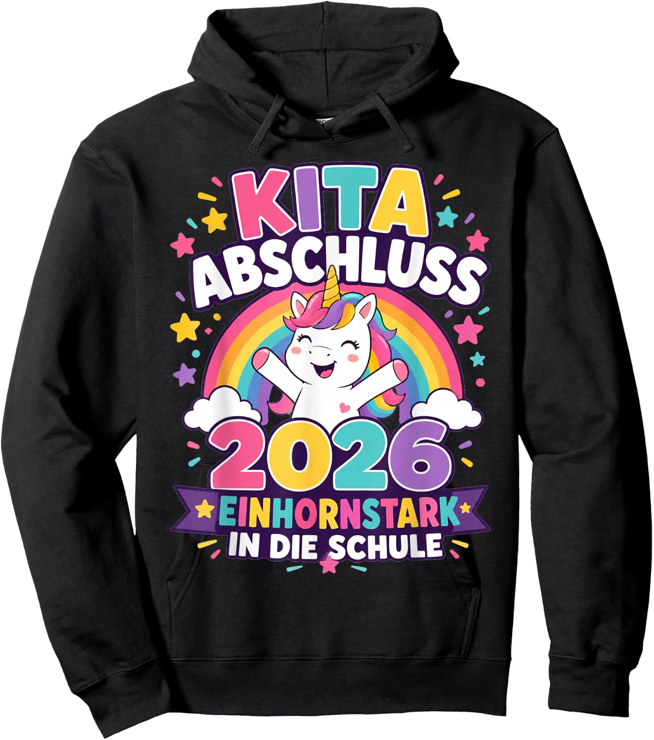 Kita Abgängerin 2026 Einhorn Mädchen Hoodie - Hoodie | Black