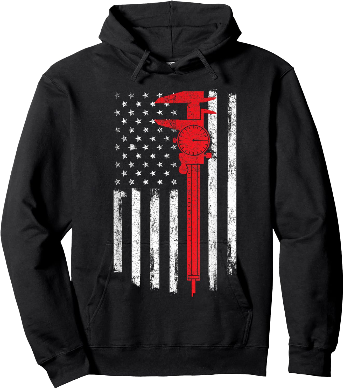Mechanic Tools - American Flag Machinist Machine Operator Hoodie - Hoodie | Black